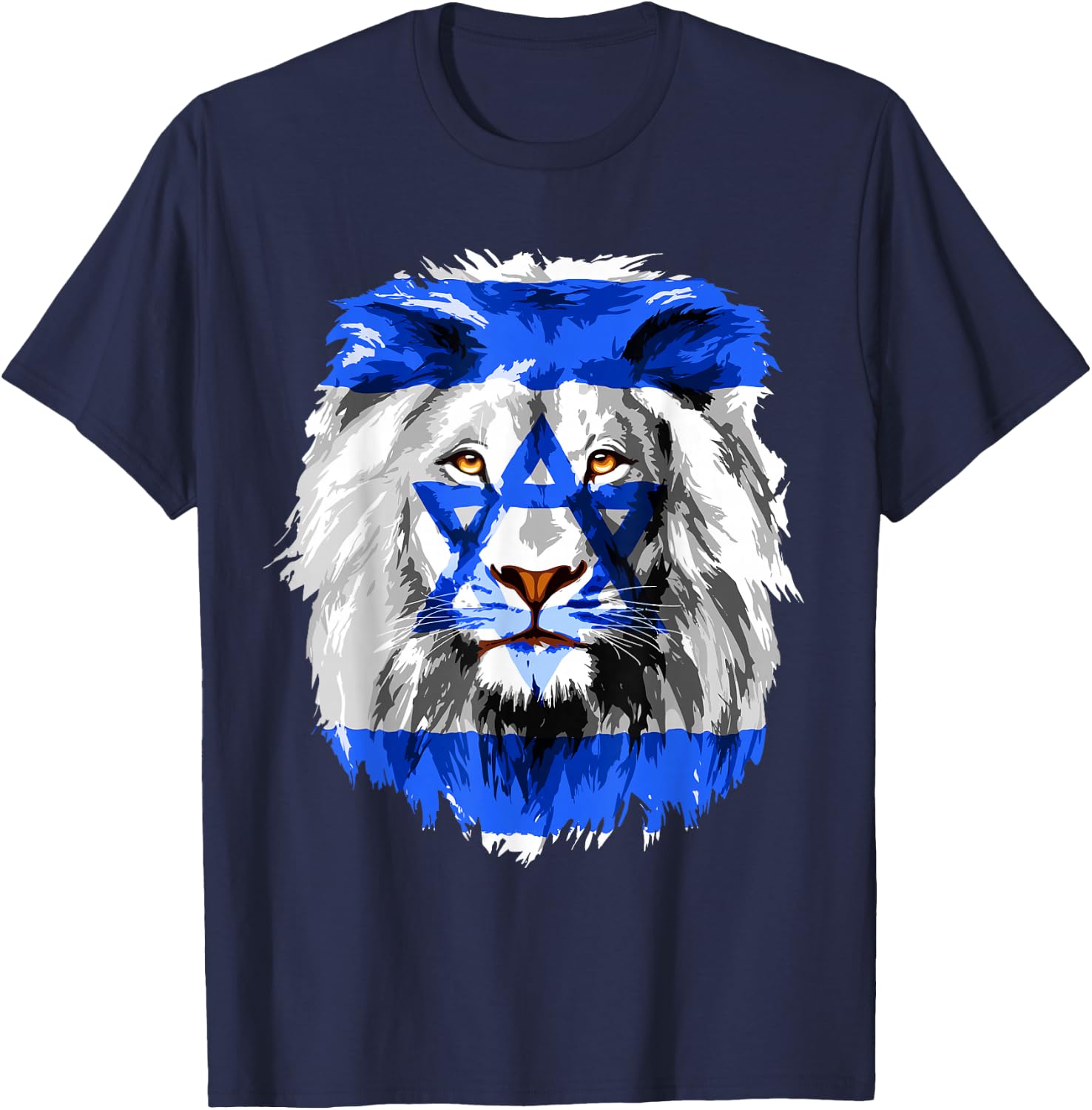 Flag of Israel Lion Jewish Israel Flag T-Shirt - T-Shirt | Navy