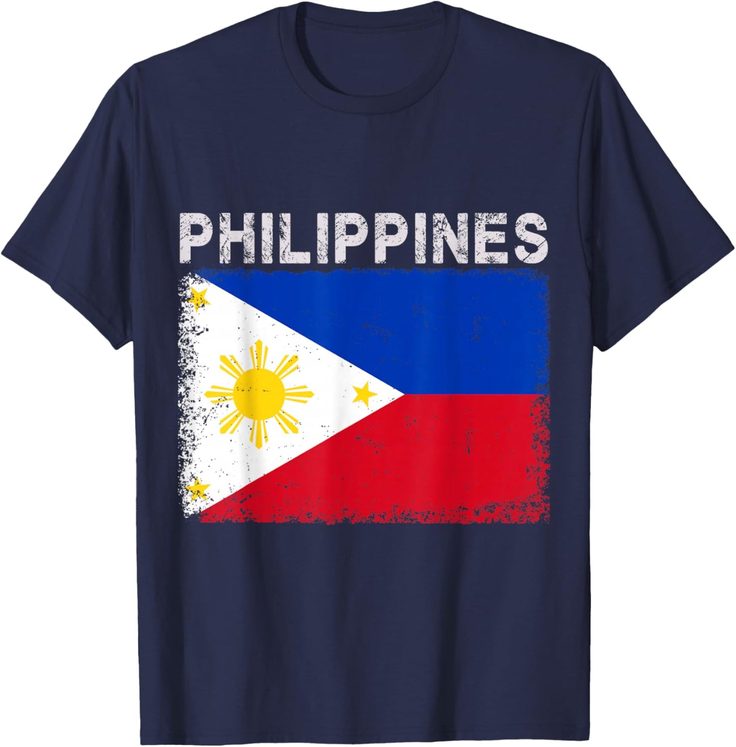 Vintage Philippines Flag Filipino Pride Sports Jersey T-Shirt - T-Shirt | Navy