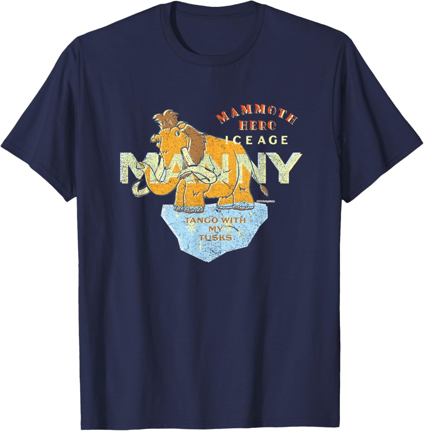Ice Age Manny Mammoth Hero Tango with My Tusks T-Shirt - T-Shirt | Navy