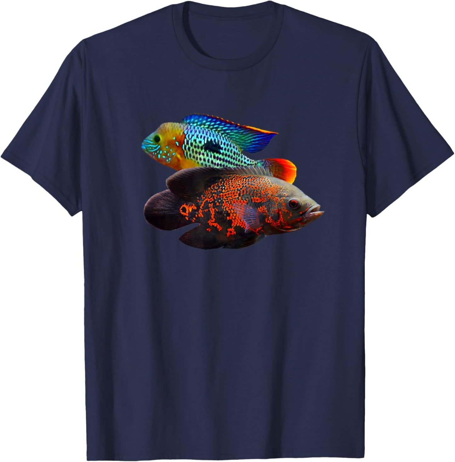 Oscar Fish Green Terror Cichlids Monster Fish Aquarium T-Shirt - T-Shirt | Navy