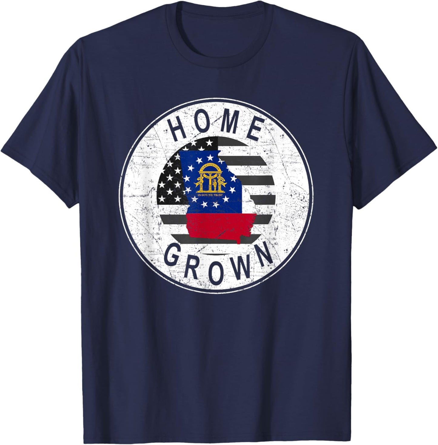 Proud America State Flag US Home Grown Georgia T-Shirt - T-Shirt | Navy