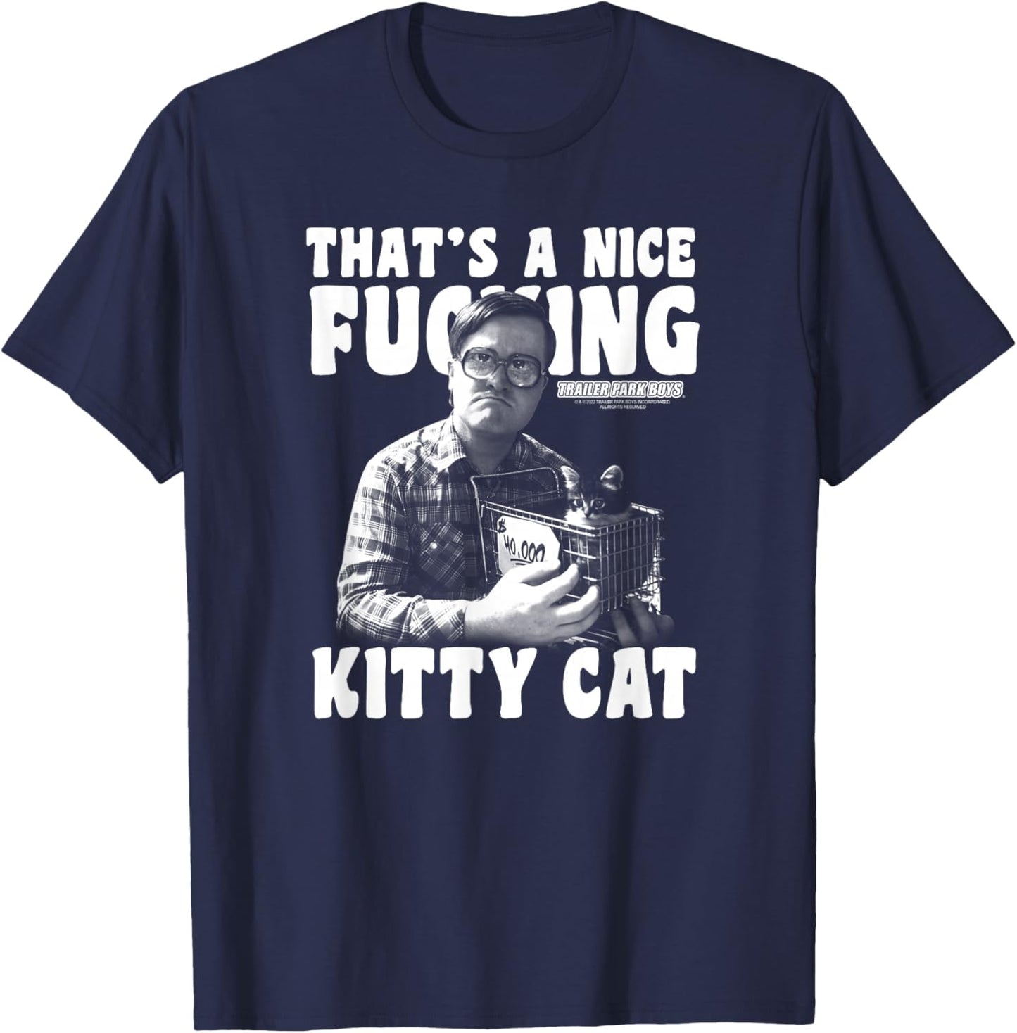 Trailer Park Boys Bubbles Kitty Cat T-Shirt - T-Shirt | Navy