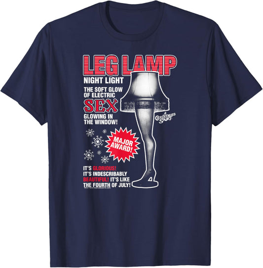 A Christmas Story Leg Lamp Vintage Ad Funny Holiday T-Shirt - T-Shirt | Navy
