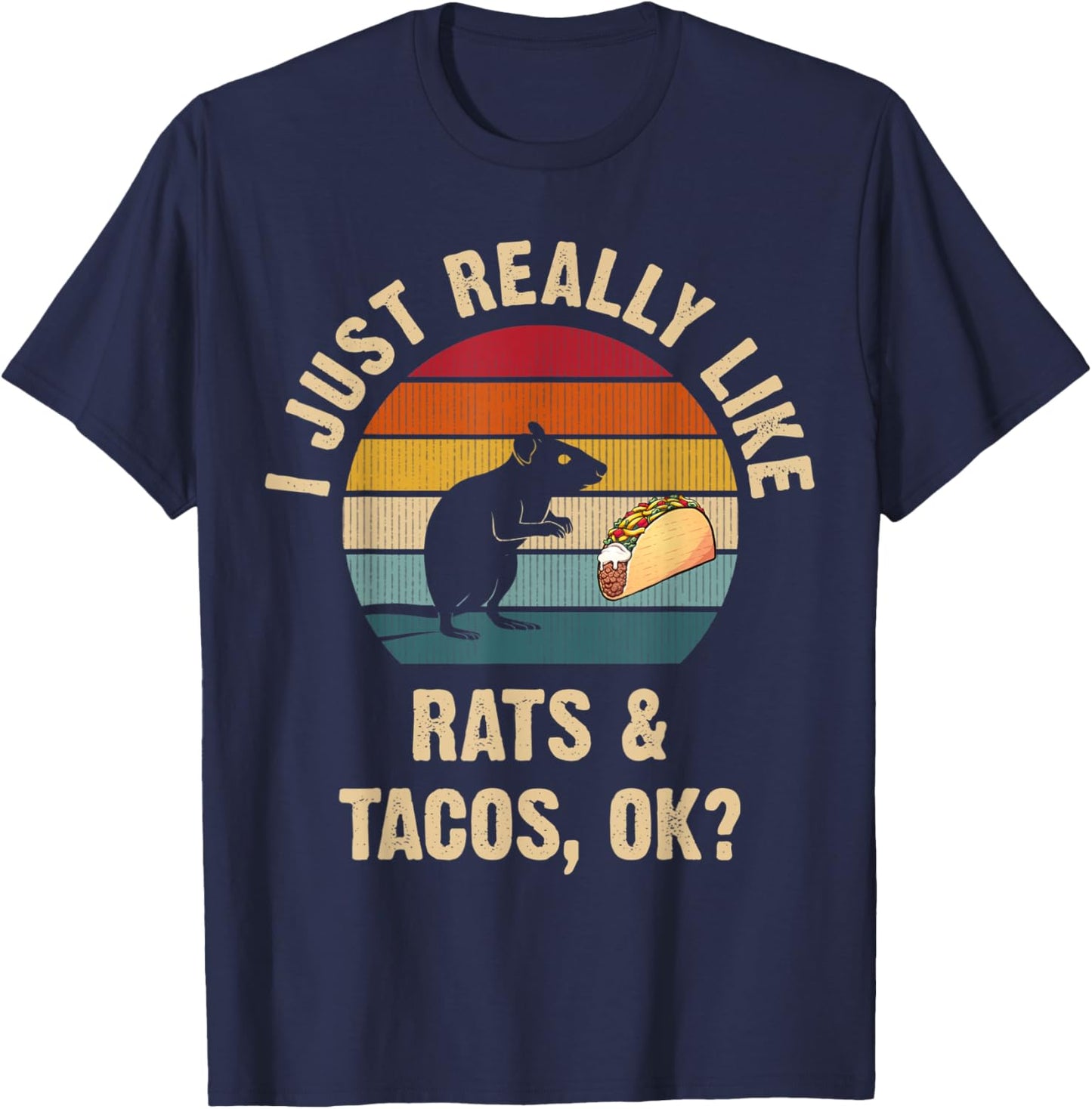 Rats and Tacos lover Cinco de mayo Taco Tuesday Cute T-Shirt - T-Shirt | Navy