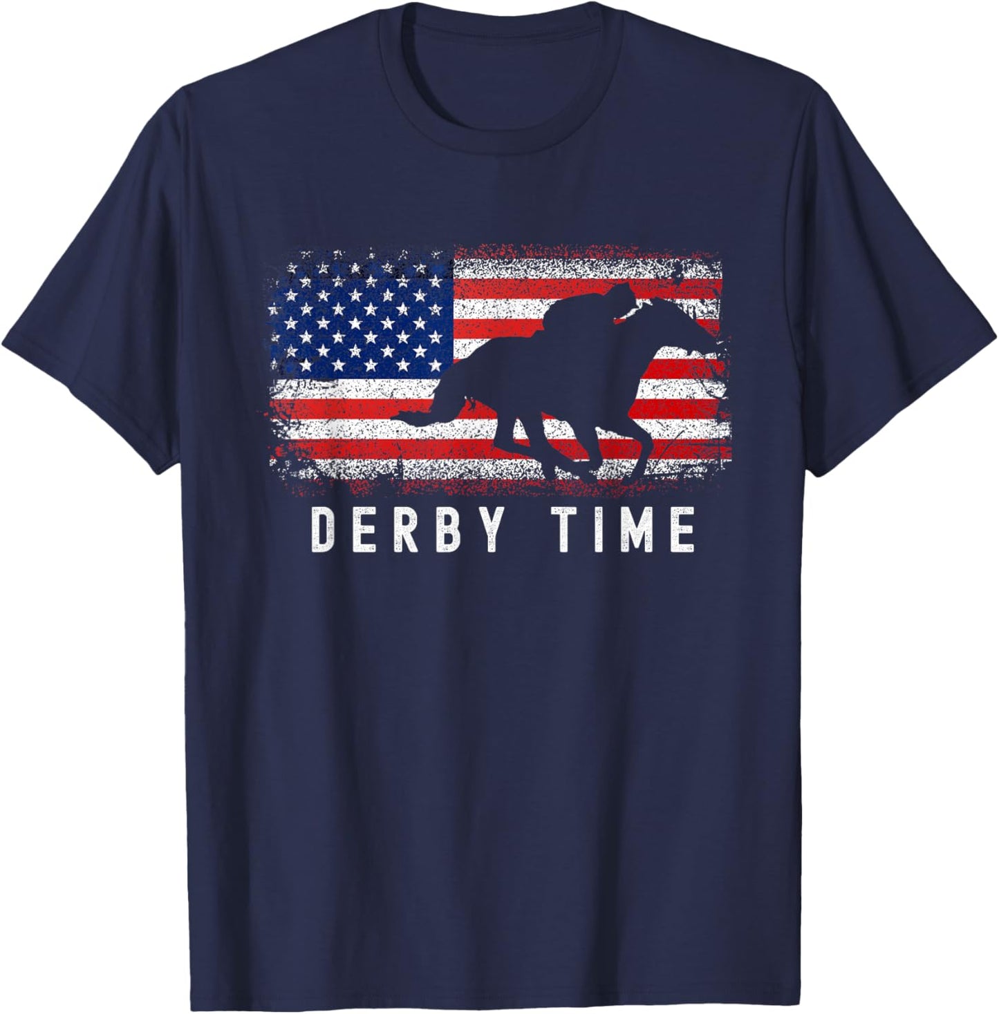 Horse Funny Horses Derby Time Horse Racing T-Shirt - T-Shirt | Navy