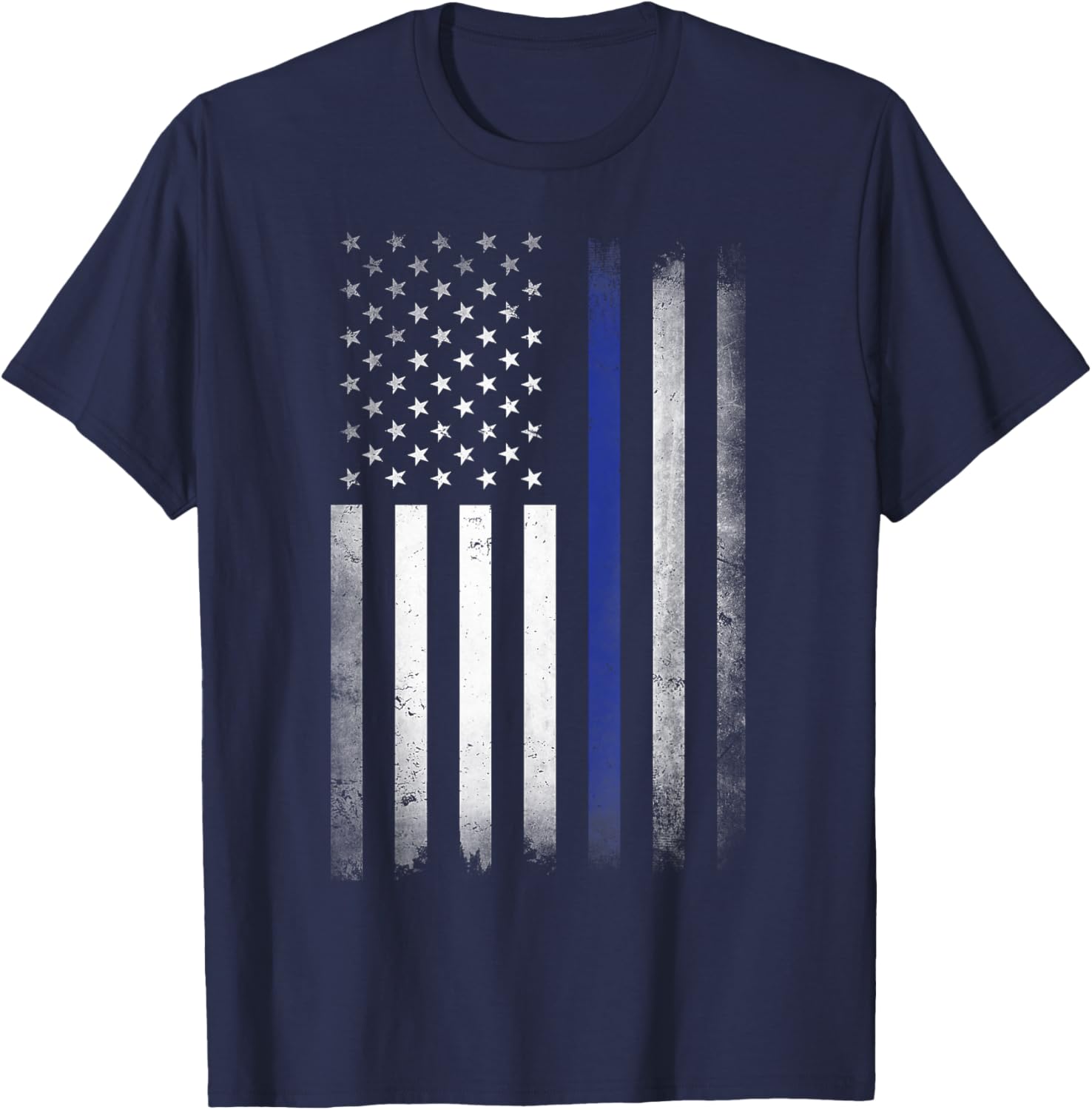US Police USA American Flag Back the Blue Lives Matter T-Shirt - T-Shirt | Navy