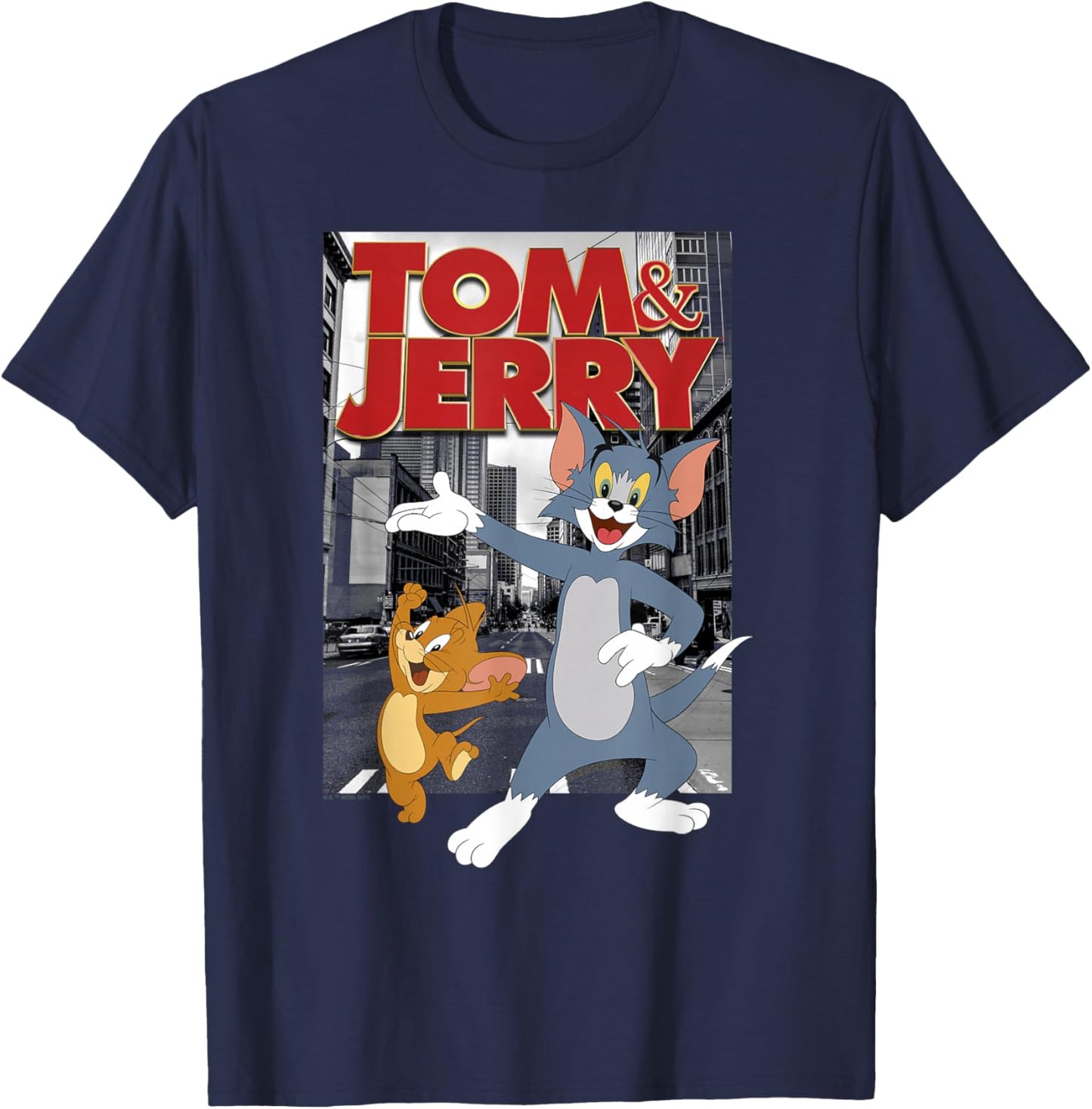Tom and Jerry in The City T-Shirt - T-Shirt | Navy
