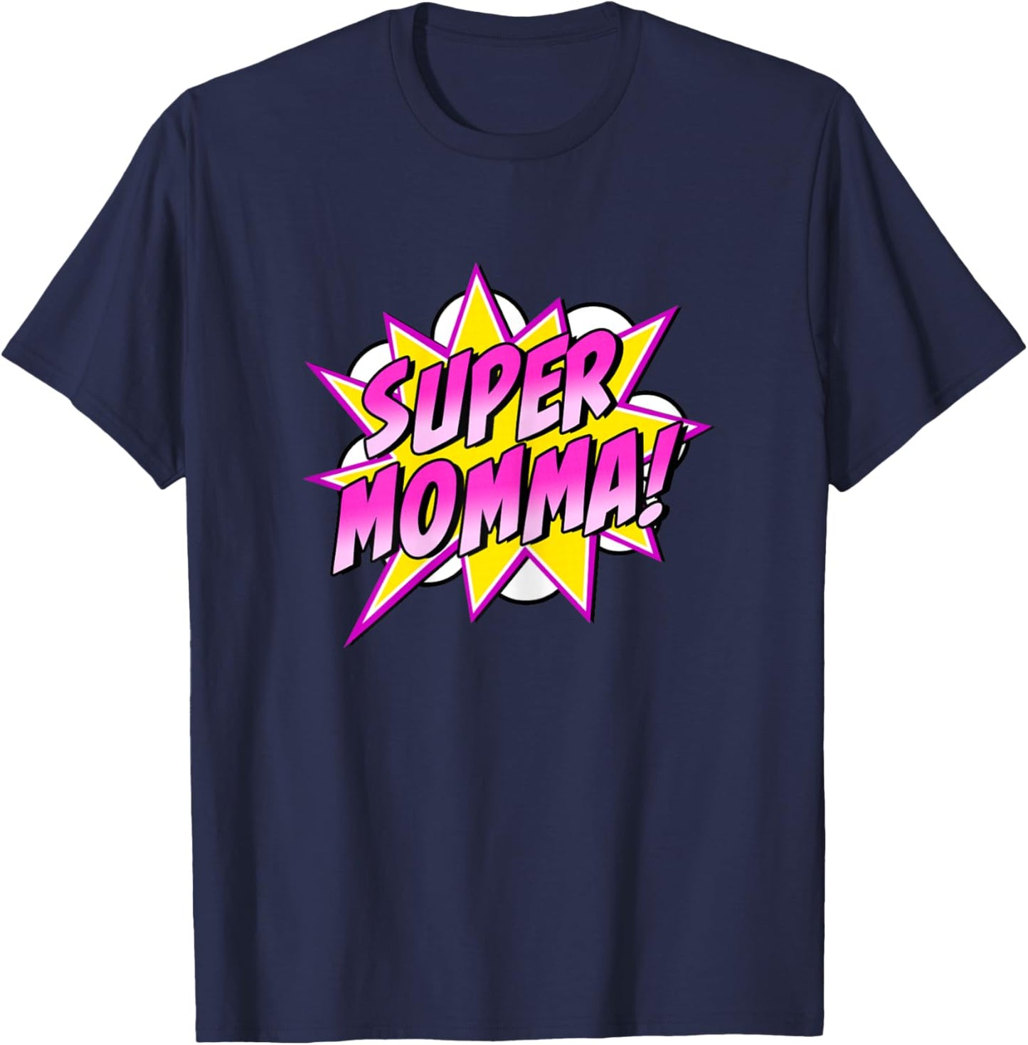 Super Momma Comic Book Superhero Mother's Day T-Shirt - T-Shirt | Navy