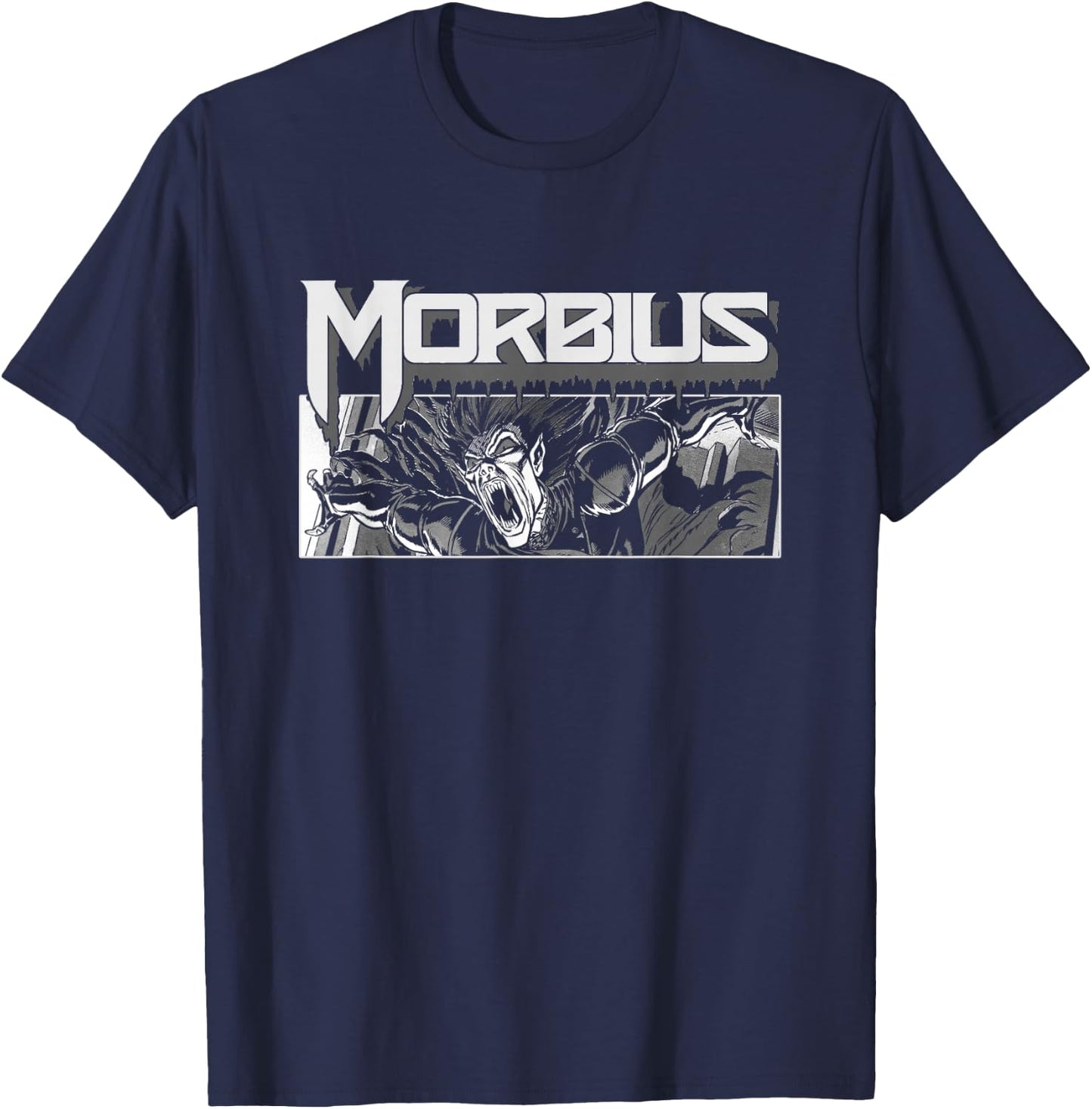 Marvel Morbius Retro Comic 90s T-Shirt - T-Shirt | Navy