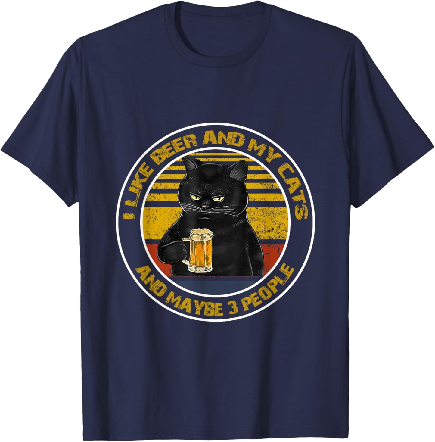 I Like Beer My Cat and Maybe 3 People - Day cats Women T-Shirt - T-Shirt | Navy