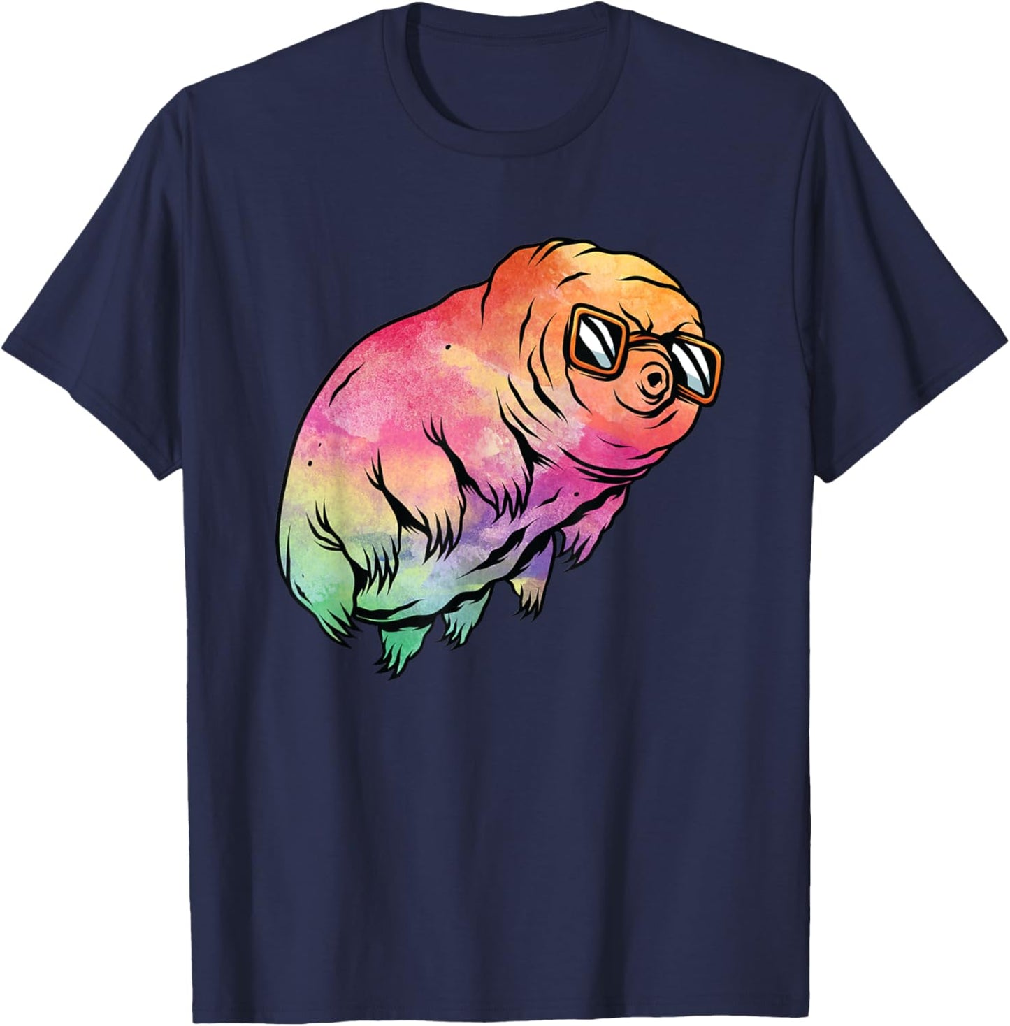 Big Rainbow Water Bear Microbiology Funny Tardigrade T-Shirt - T-Shirt | Navy