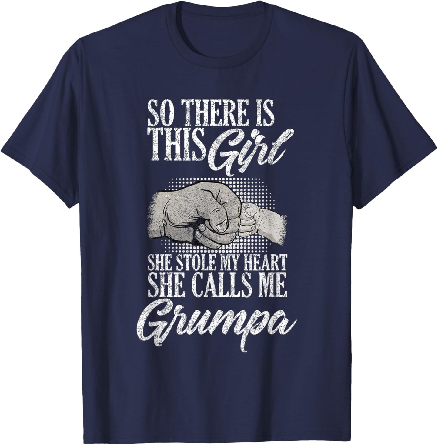 funny Father's Day for Grumpa from Daughter girl to grandpa T-Shirt - T-Shirt | Navy