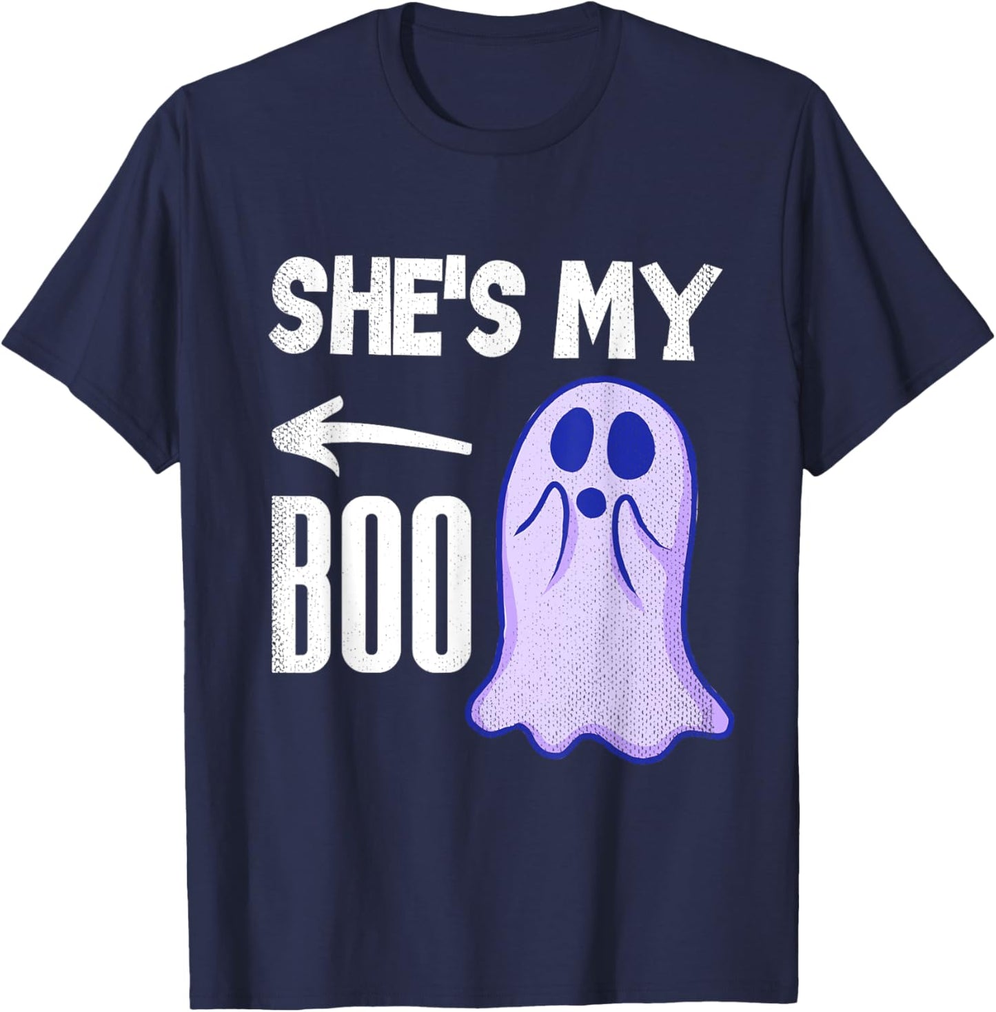 She's My Boo Cute Ghost Matching Couple Halloween Costume T-Shirt - T-Shirt | Navy