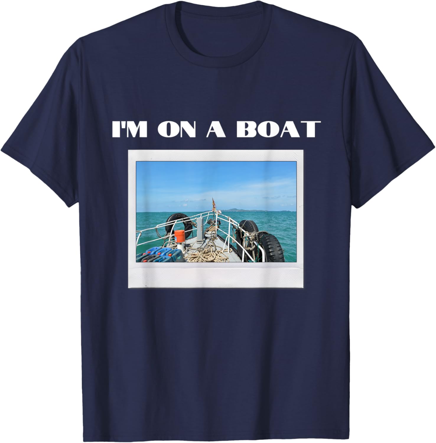 I’m on a boat summer holiday design Women Kids T-Shirt - T-Shirt | Navy