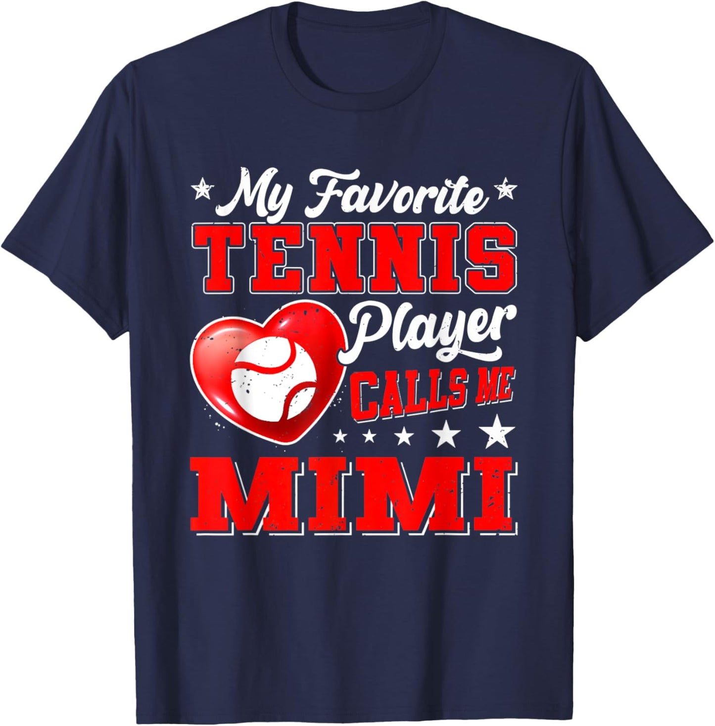 Retro My Favorite Tennis Player Calls Me Mimi T-Shirt - T-Shirt | Navy