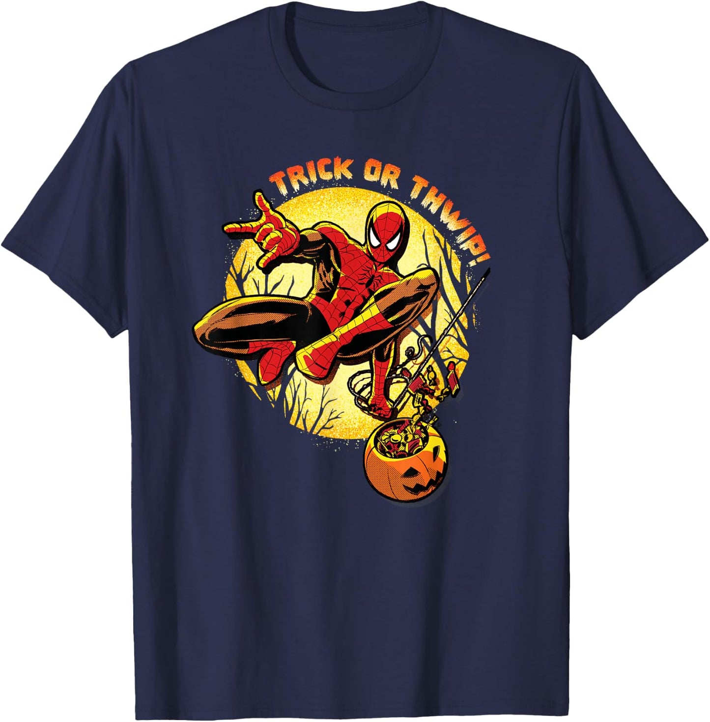 Marvel Super Heroes Spider-Man Trick or Thwip! Halloween T-Shirt - T-Shirt | Navy