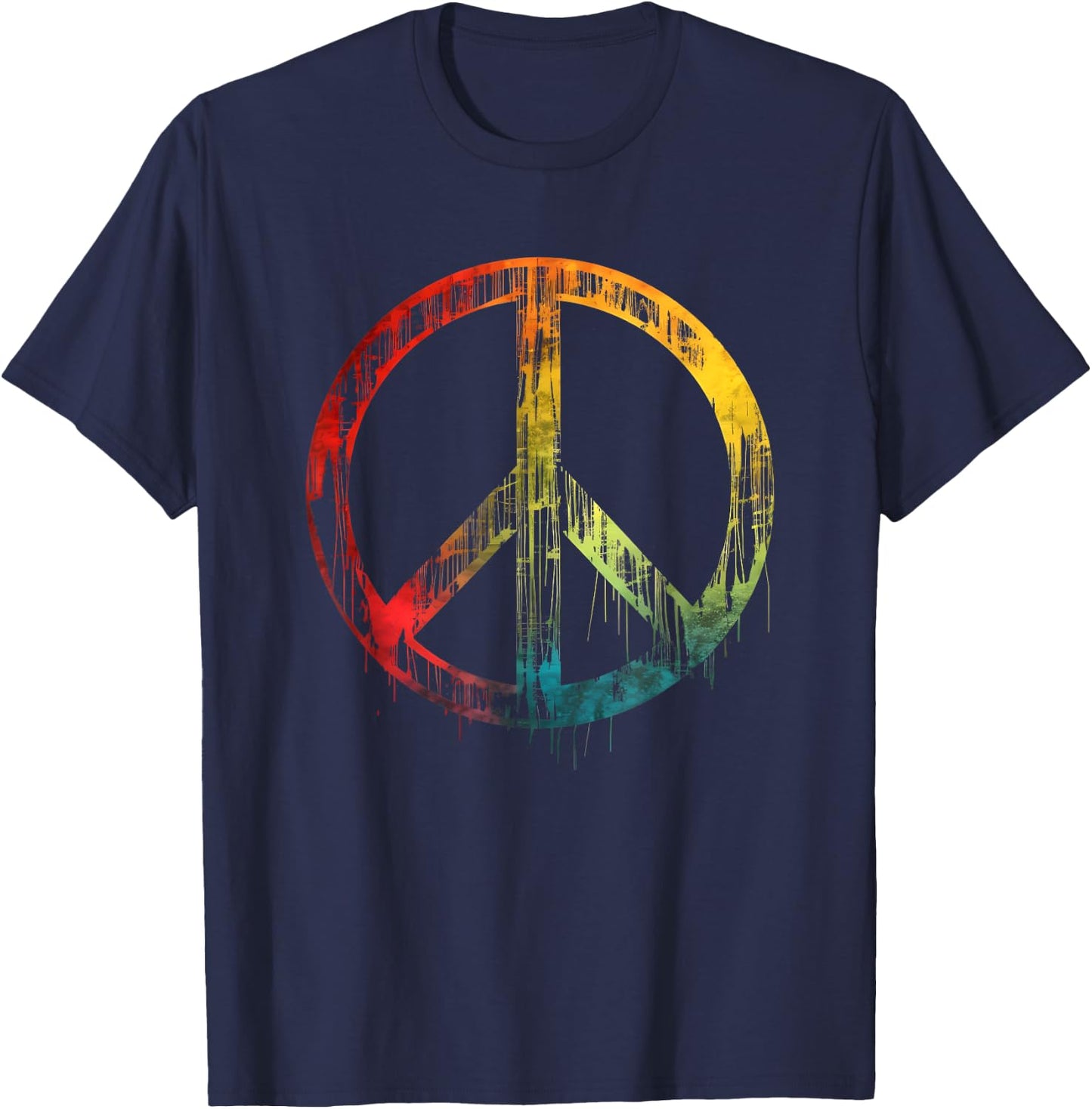 Peace Symbol Retro Design Peace Sign T-Shirt - T-Shirt | Navy