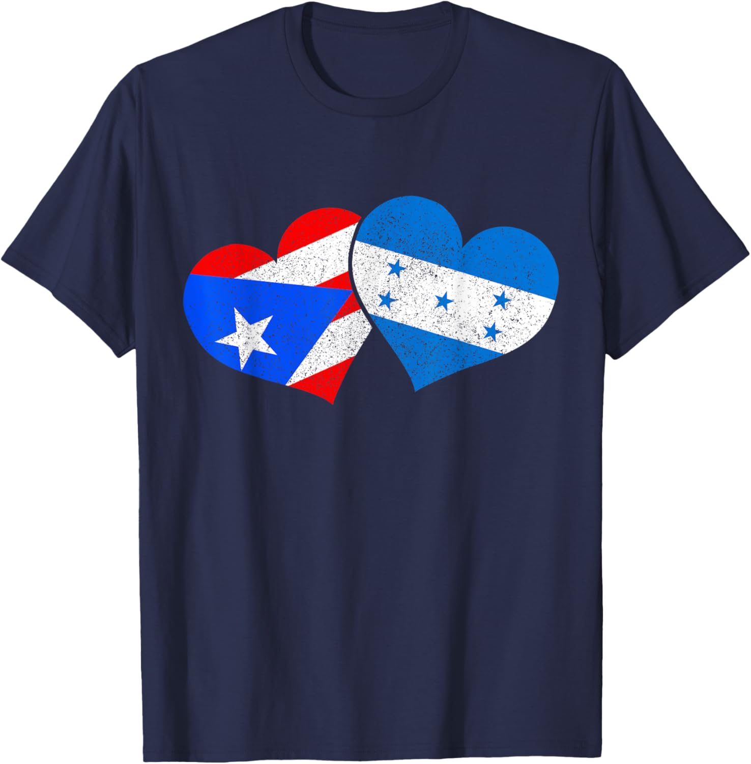 Puerto Rico & Honduras Heritage Puerto Rican Flag T-Shirt - T-Shirt | Navy