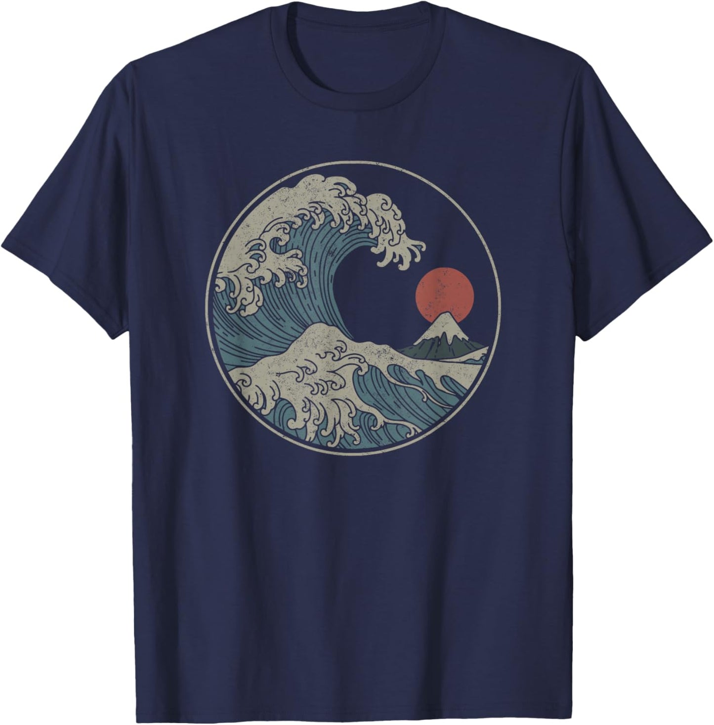 Great Wave Off Kanagawa Japanese Art Aesthetic Tsunami Boys T-Shirt - T-Shirt | Navy