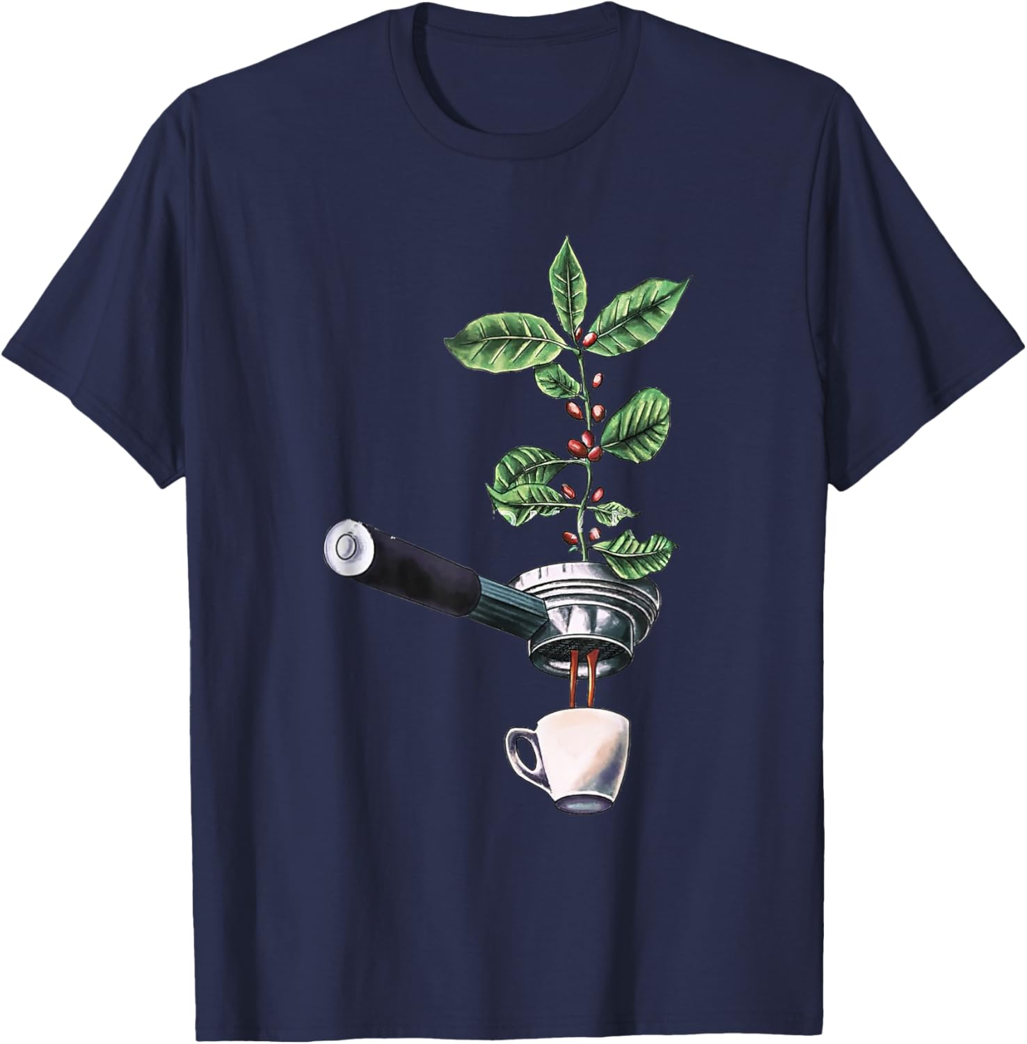 Coffee Plant Espresso Barista T-Shirt - T-Shirt | Navy
