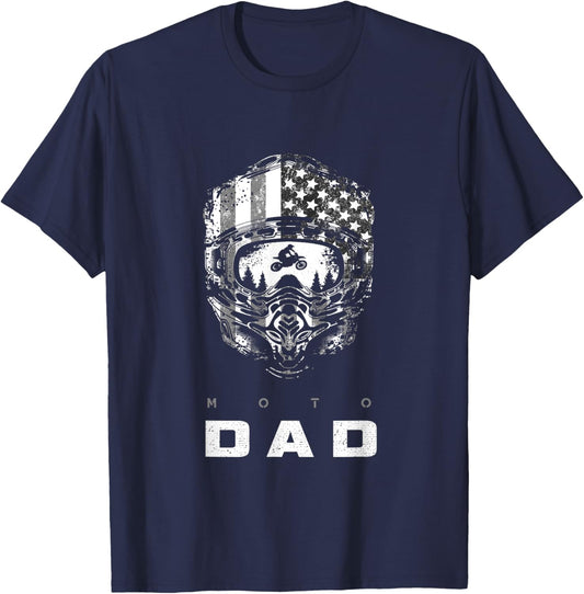American Motocross Dad Dirt Bike Apparel - Motocross T-Shirt - T-Shirt | Navy