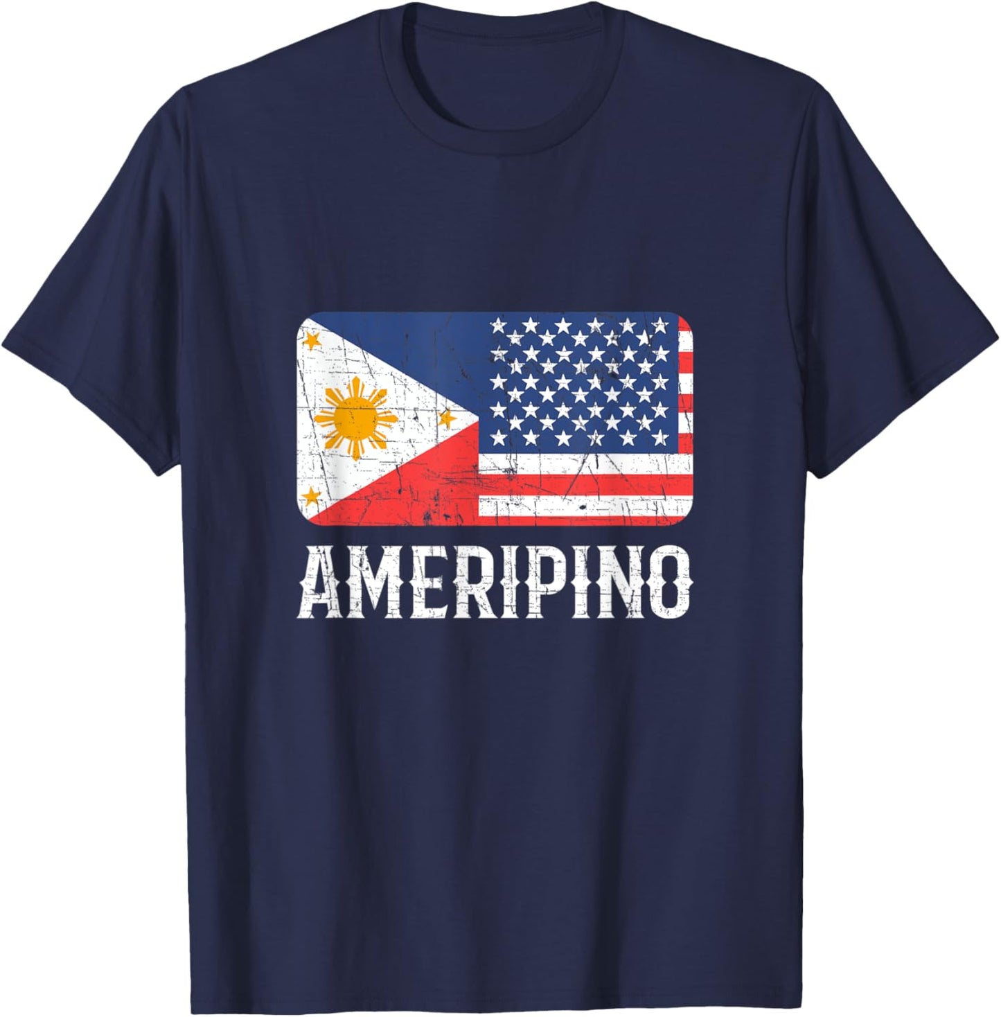 Ameripino Philippines American Filipino T-Shirt - T-Shirt | Navy