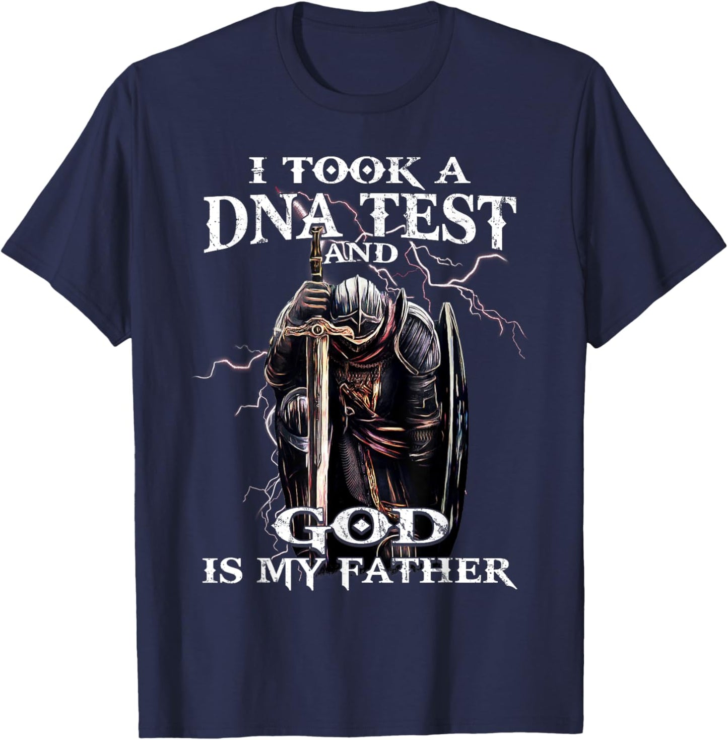 Knights Templar God is My Father Crusader Warrior Bible T-Shirt - T-Shirt | Navy