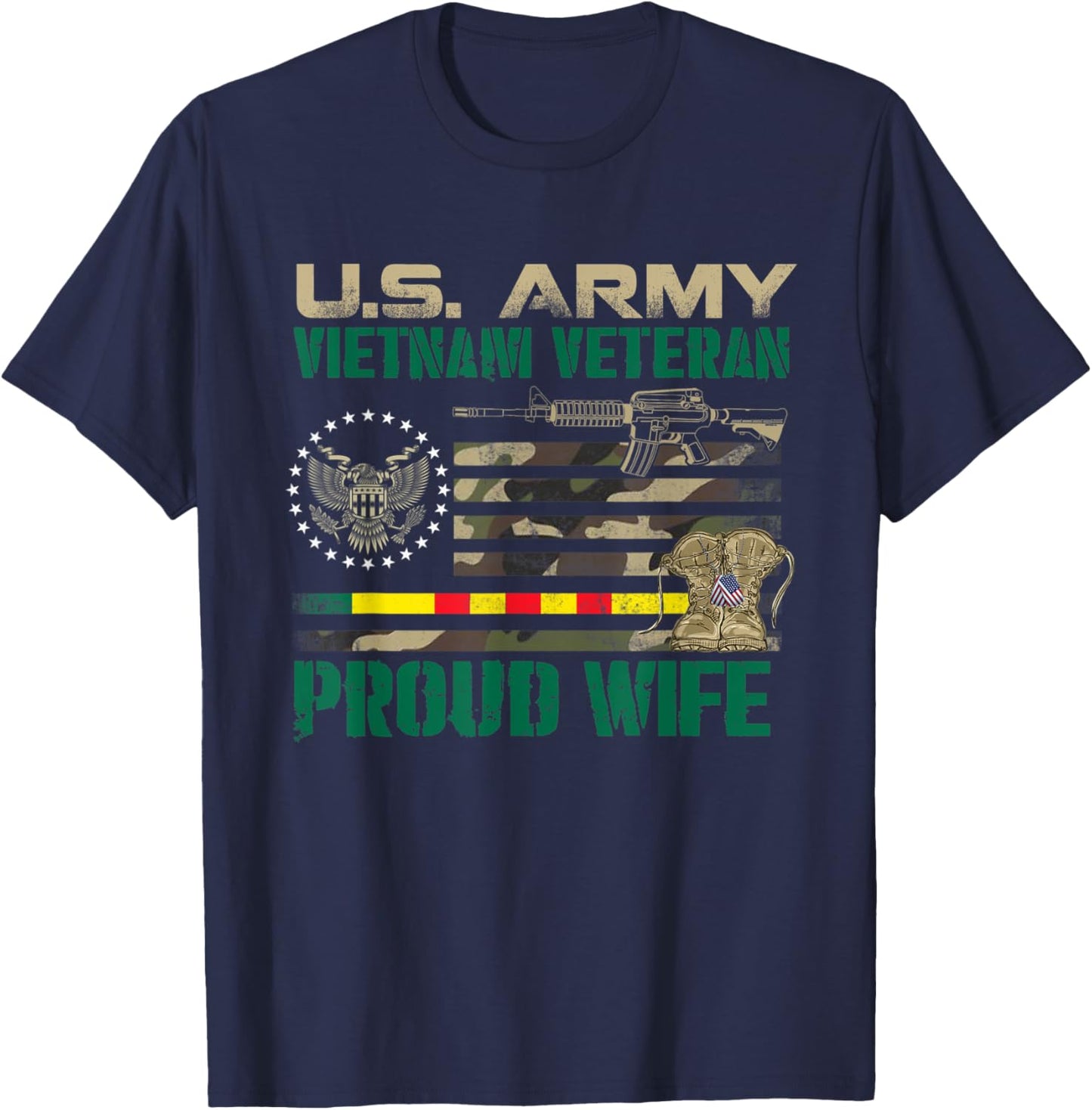 US Army Vietnam Veteran Proud Wife , Veterans Day T-Shirt - T-Shirt | Navy
