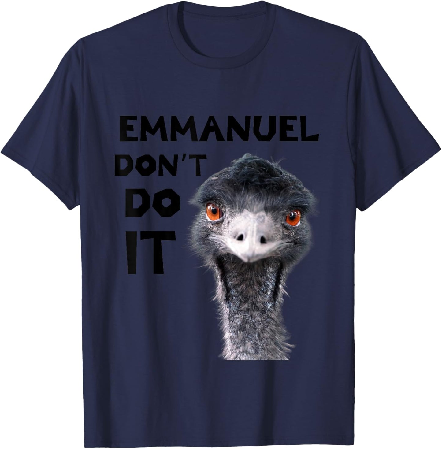 Emu Love Emmanuel Don't Do It Viral Emu , White T-Shirt - T-Shirt | Navy