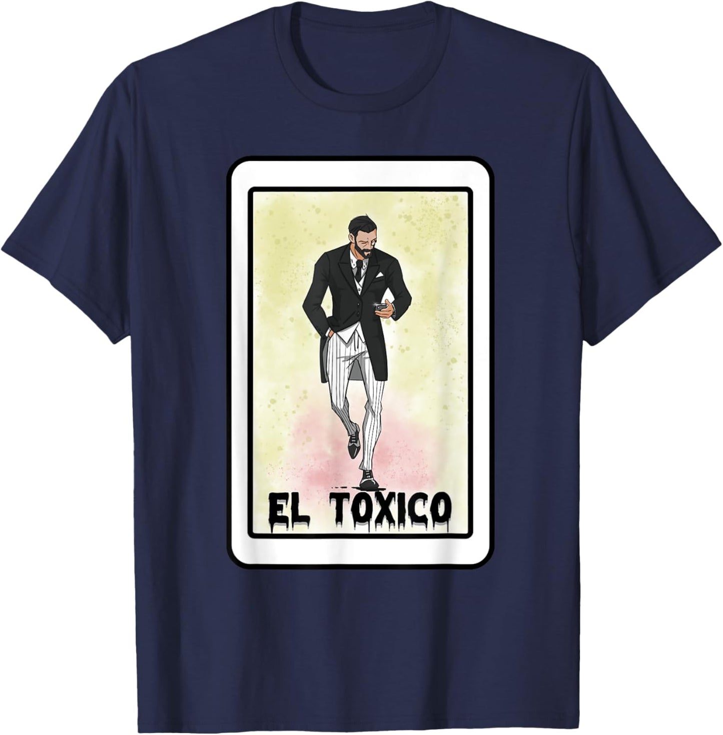 PavonHD EL TXICO -Adults Black Cotton 65% Polyester 35% Modern Crew Collar Short Sleeve Small T-Shirt - T-Shirt | Navy