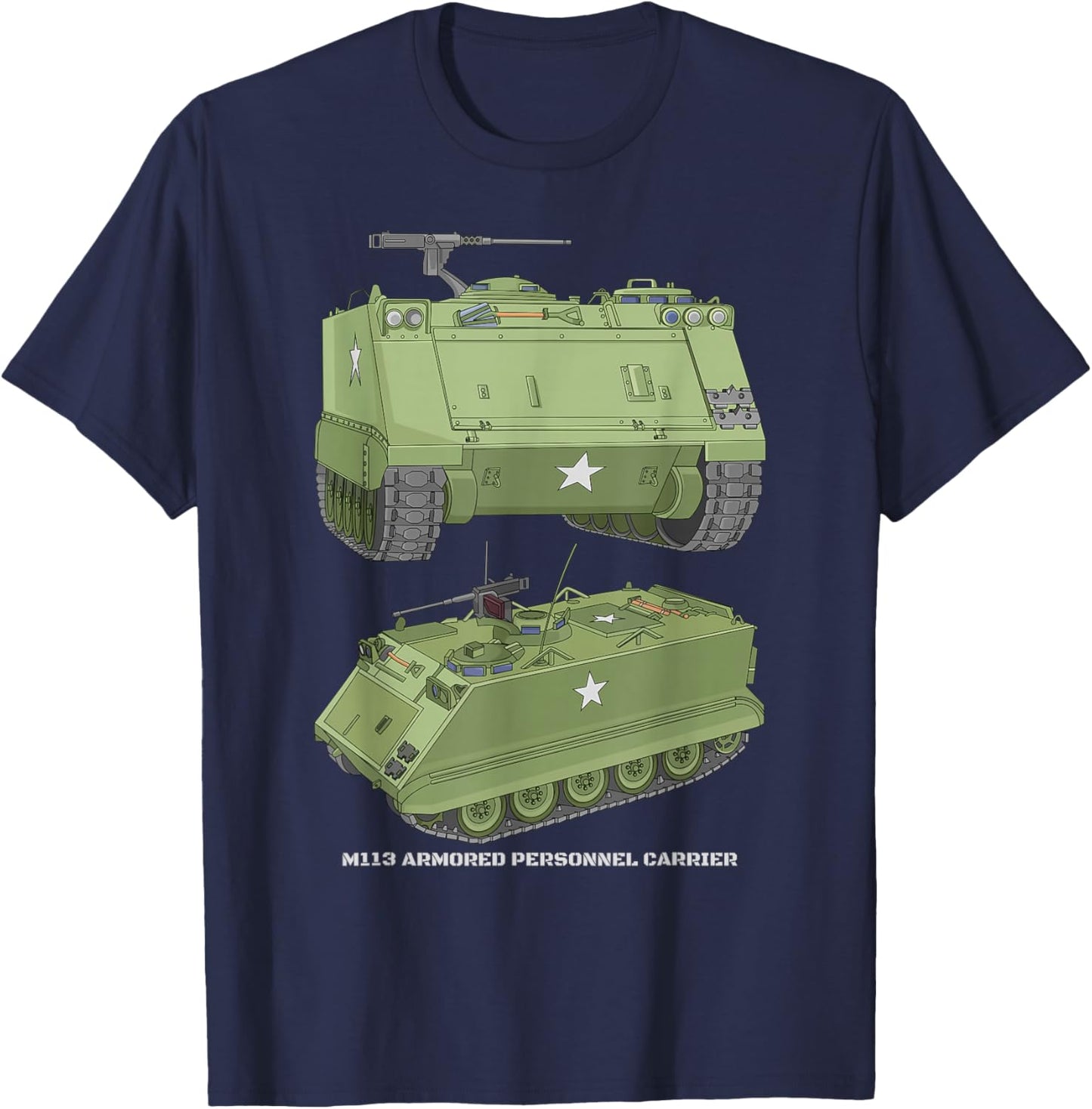 M113 Armored Personnel Carrier APC Diagram T-Shirt - T-Shirt | Navy