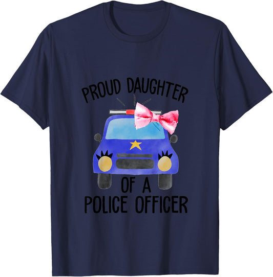 Kids Proud Daughter Of A Police Officer Policeman Dad Baby Girl T-Shirt - T-Shirt | Navy