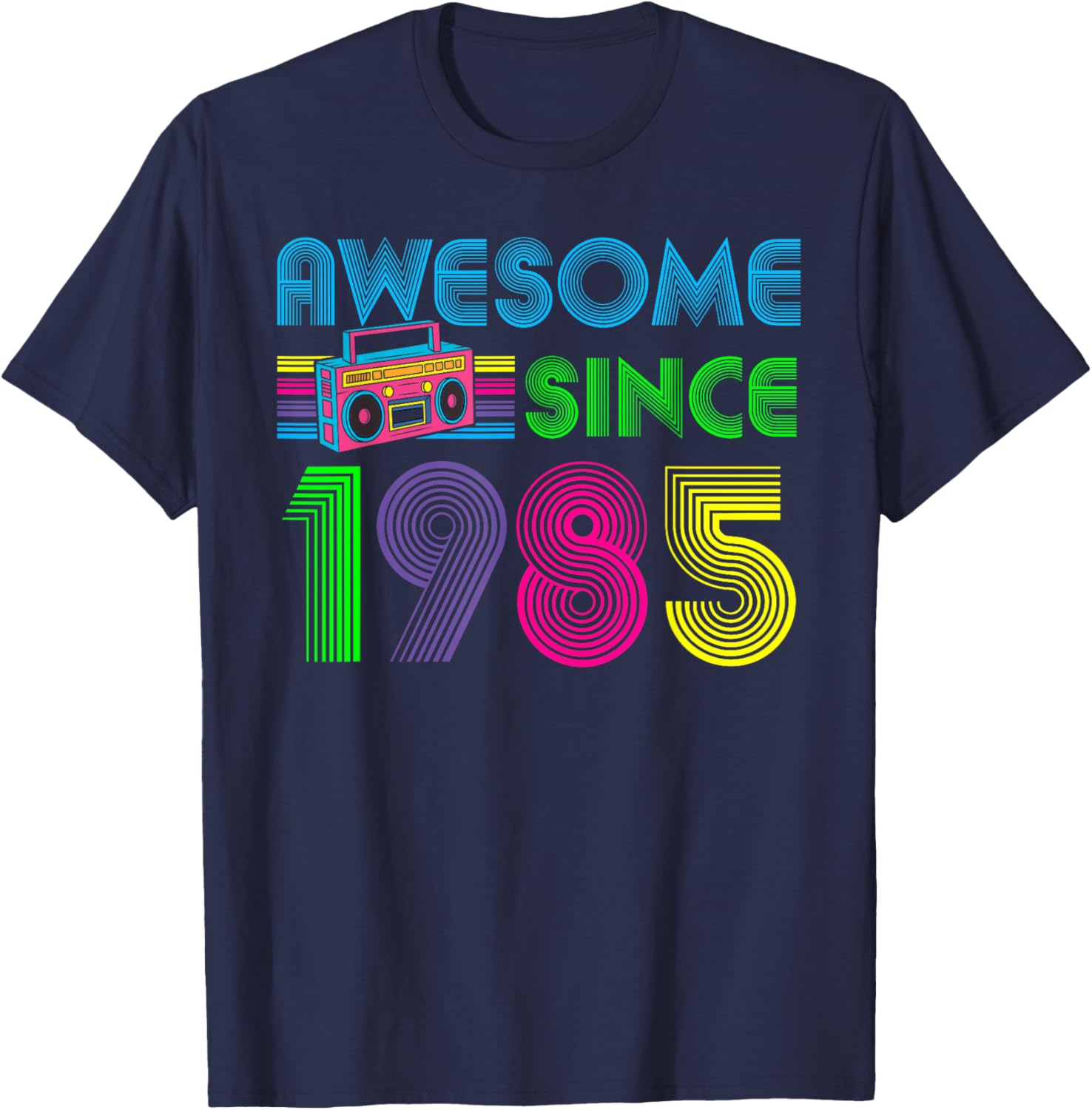 Retro Vintage 80s Awesome Since 1985 36th Birthday T-Shirt - T-Shirt | Navy