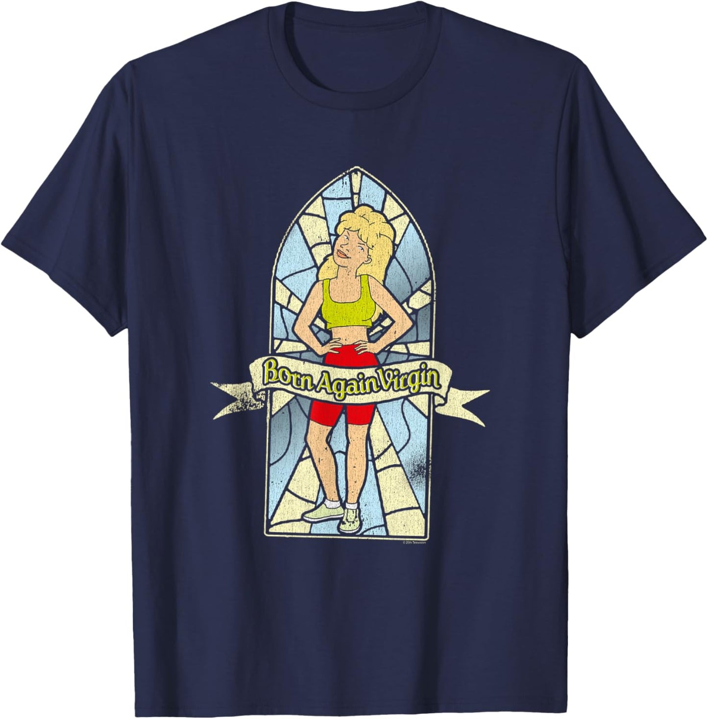King of The Hill Born Again Virgin Luanne Stained Glass T-Shirt - T-Shirt | Navy