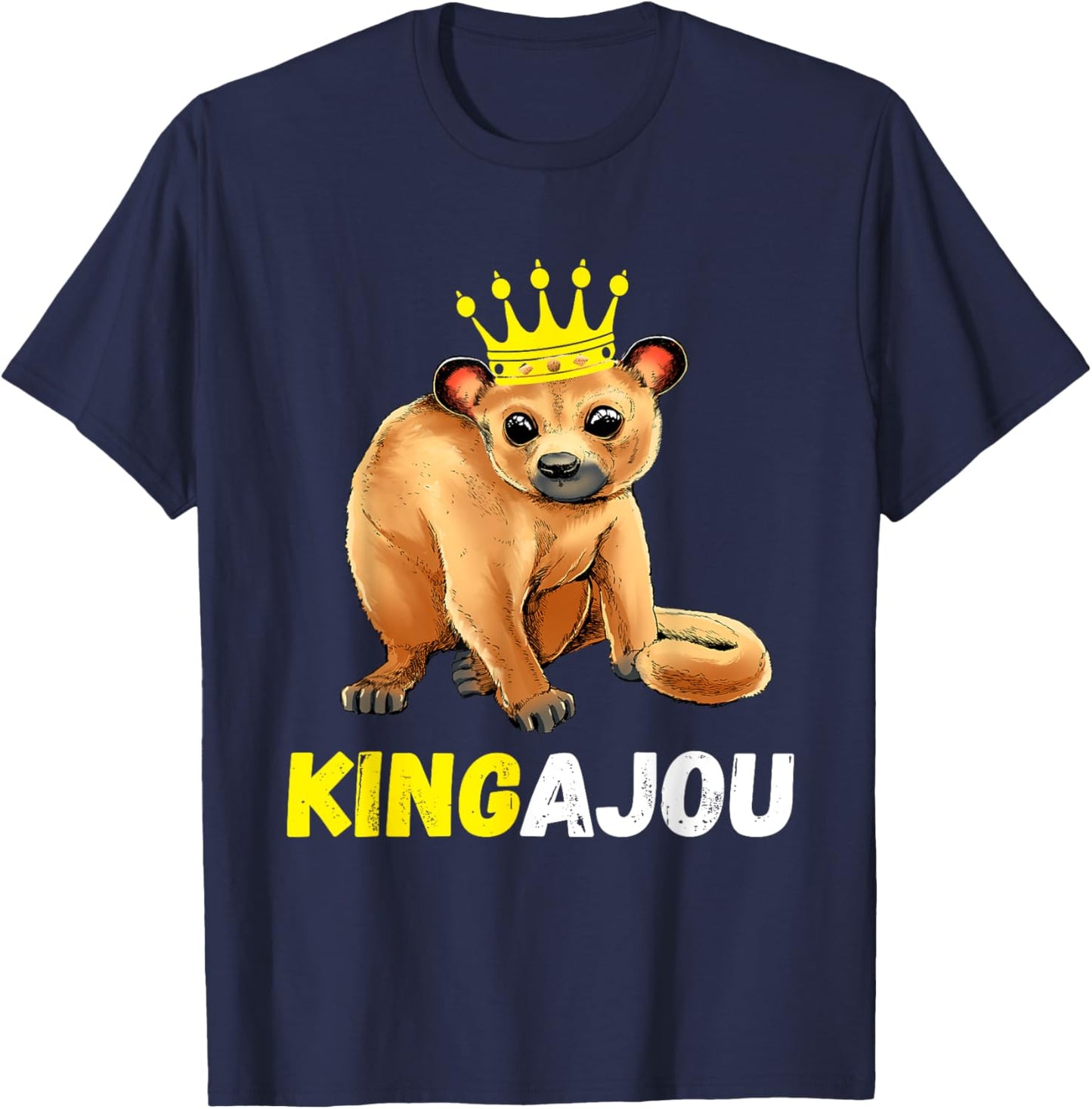 Kinkajou King Crown Throne Prehensile Animal Night Ape T-Shirt - T-Shirt | Navy