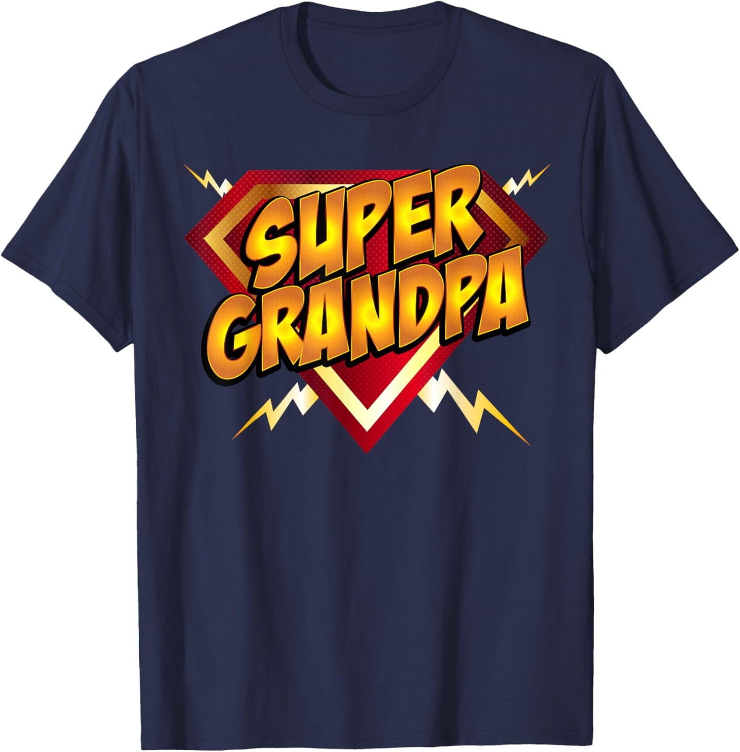 Super Grandpa Superhero Grandfather Father's Day T-Shirt - T-Shirt | Navy