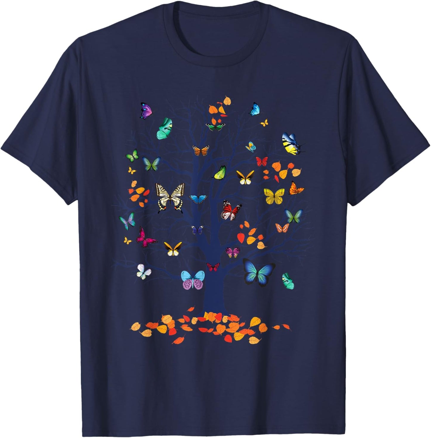 Butterfly Tree - Lepidopterist Butterfly Lover Butterflies T-Shirt - T-Shirt | Navy