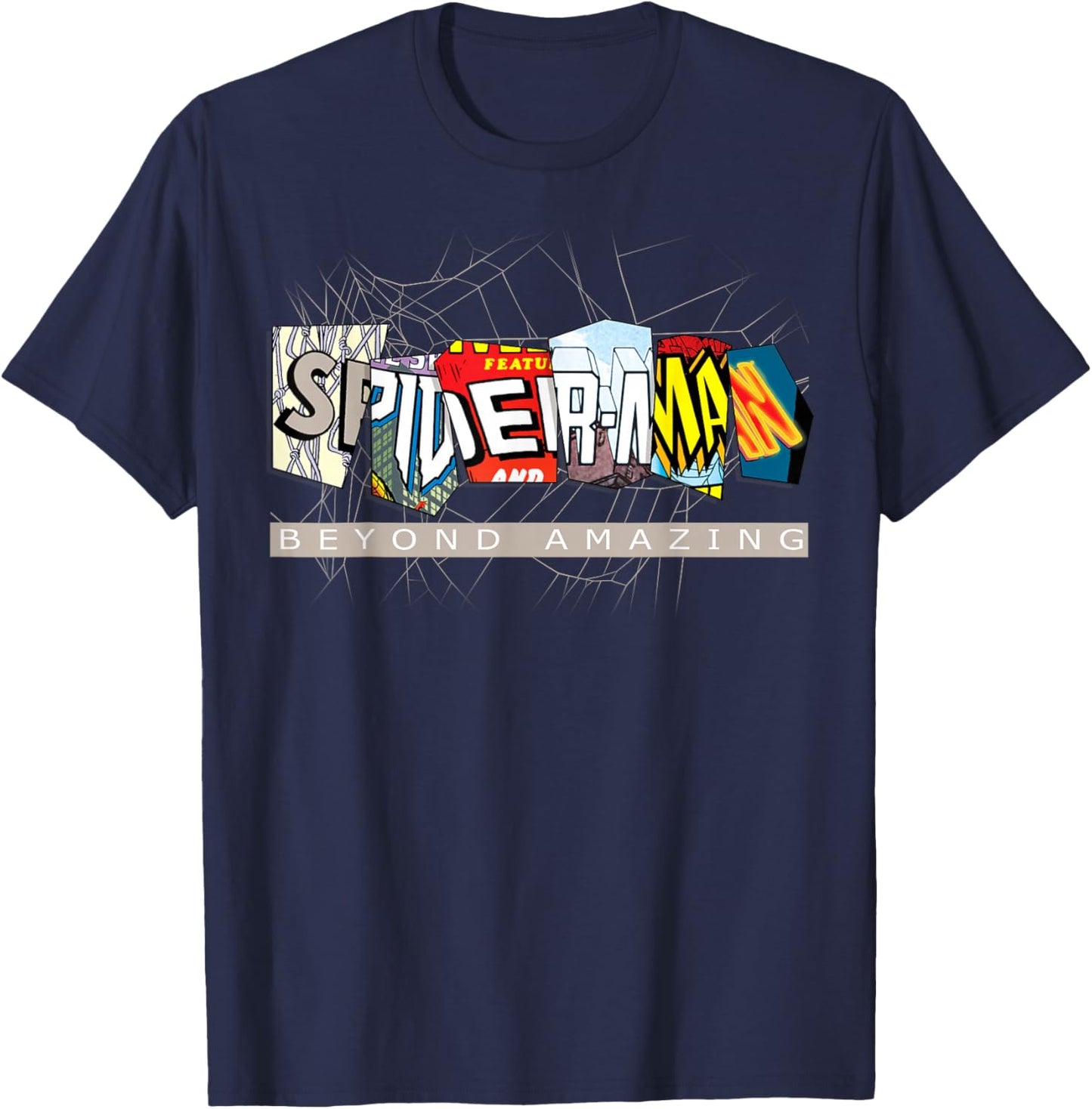 Marvel Spider-Man: Beyond Amazing Multi-Logo T-Shirt - T-Shirt | Navy