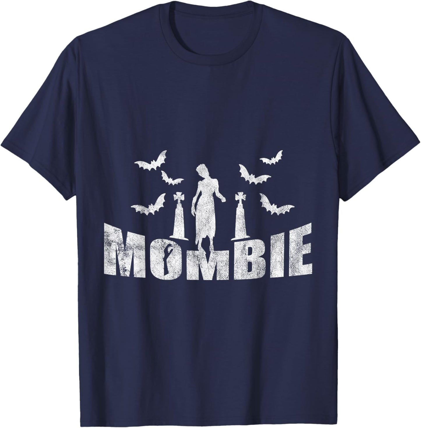 Halloween Mombie Mother Loves Zombie T-Shirt - T-Shirt | Navy