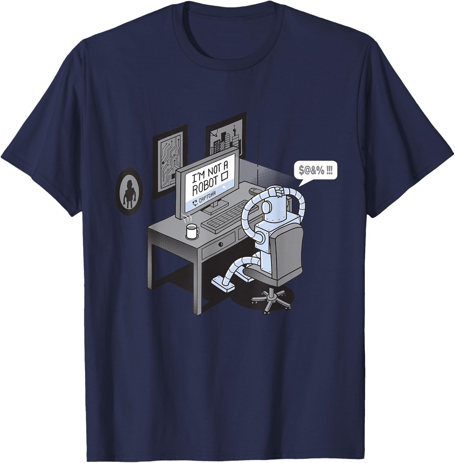 I'm Not a Robot | Funny Computer Pun T-Shirt - T-Shirt | Navy