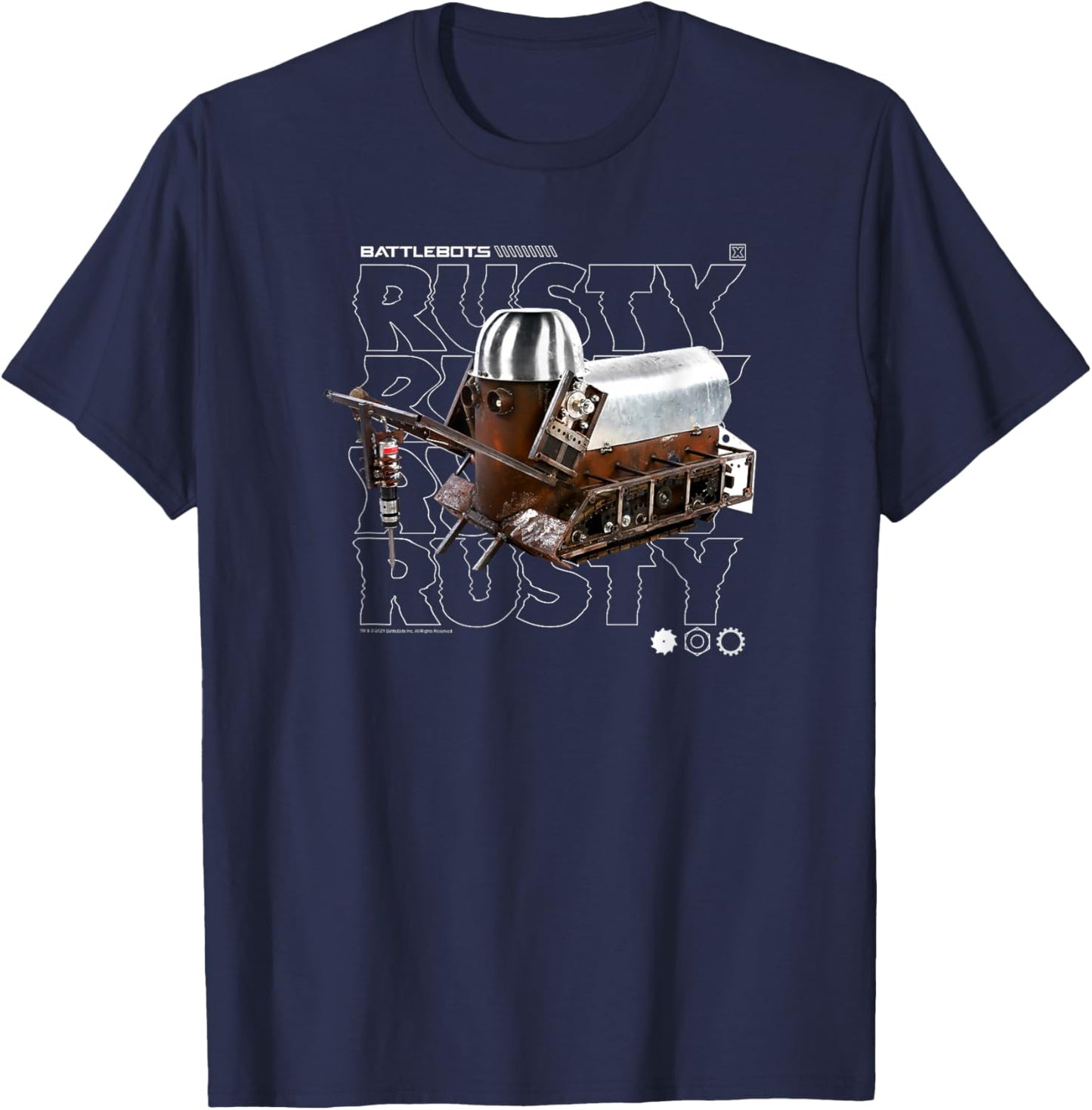 BattleBots Rusty Robot Text Stack T-Shirt - T-Shirt | Navy