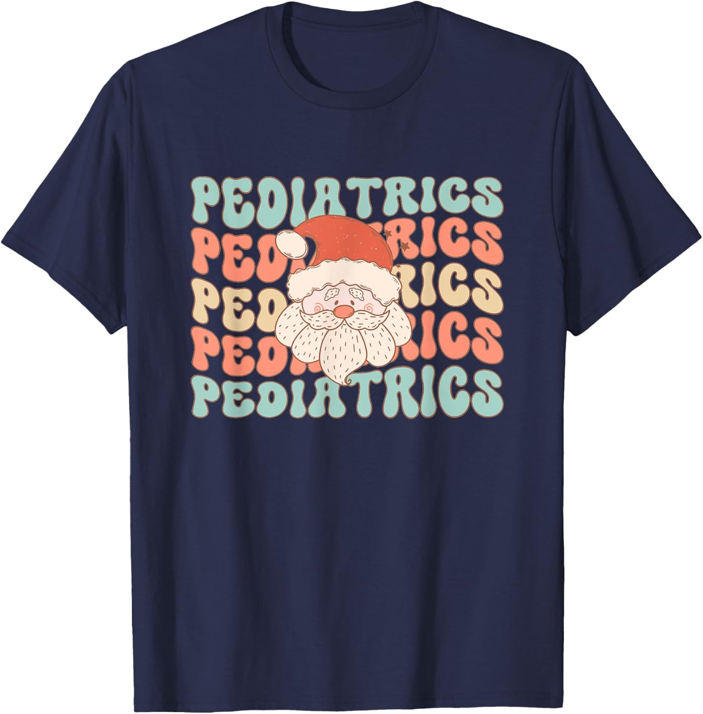 Retro Vintage Pediatric Christmas Santa Pediatric Emergency T-Shirt - T-Shirt | Navy