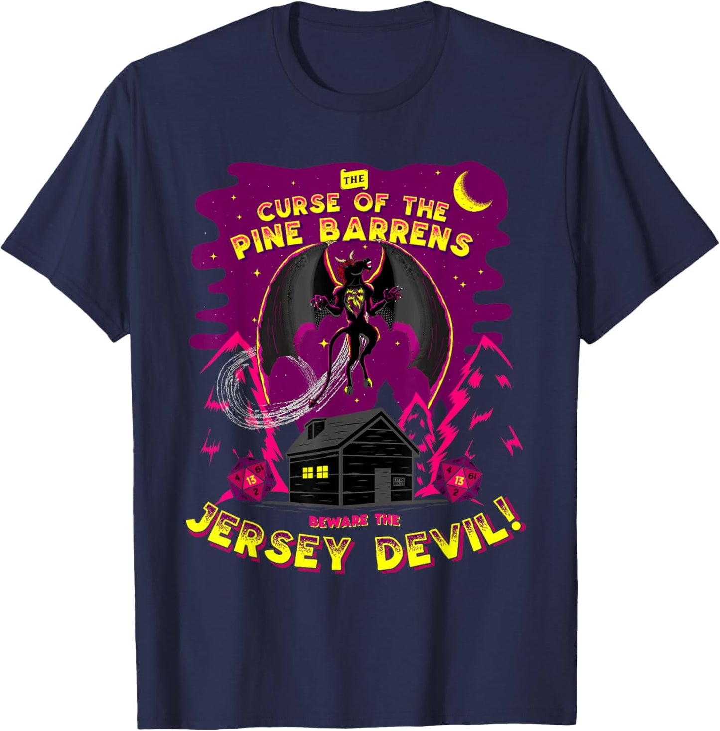 Epic Curse of the Jersey Devil Cryptids of New Jersey T-Shirt - T-Shirt | Navy