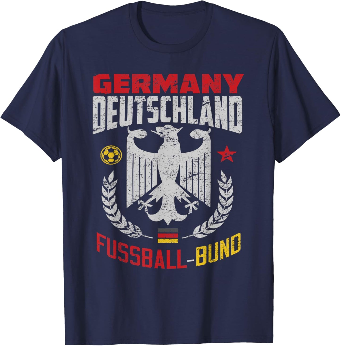 German Football Flag for Germany Germans Soccer Fans T-Shirt - T-Shirt | Navy