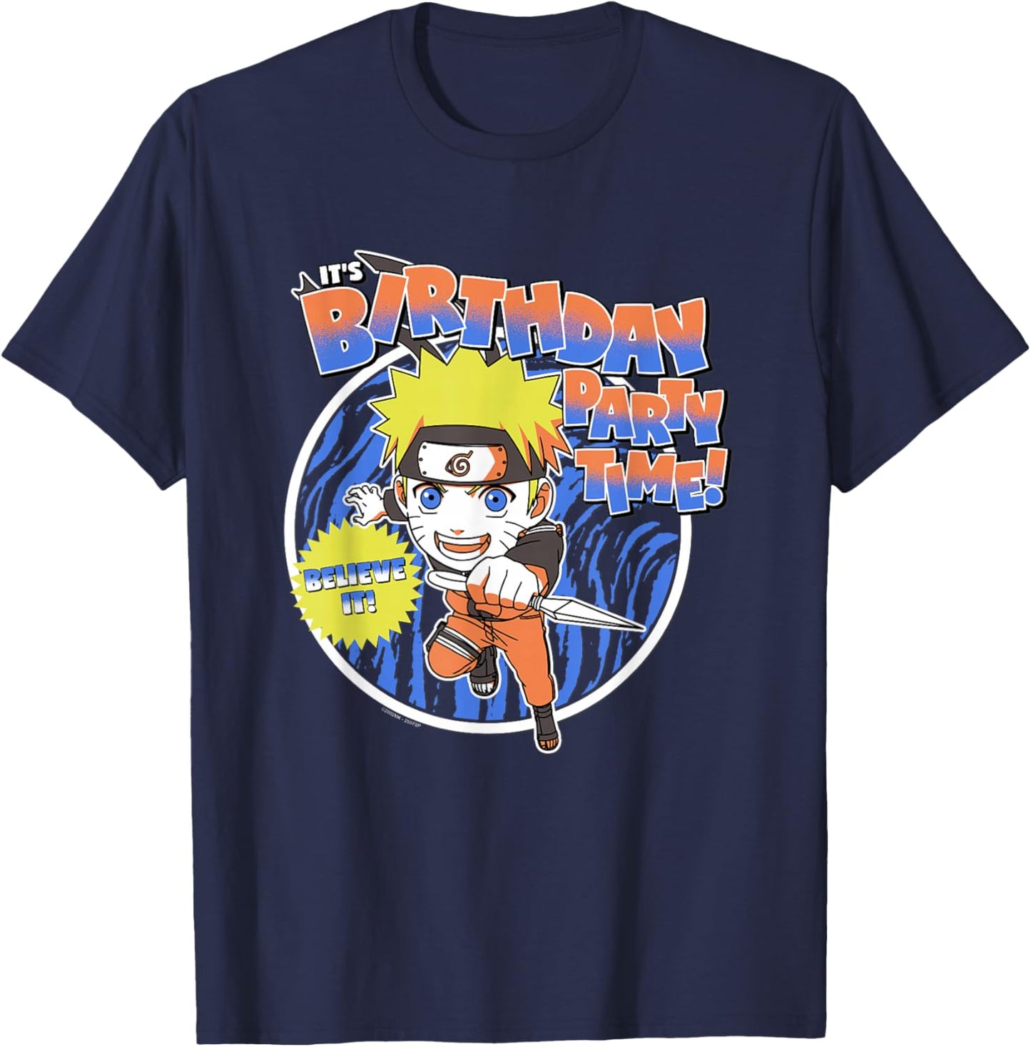 Naruto Shippuden Birthday Party Anime T-Shirt - T-Shirt | Navy