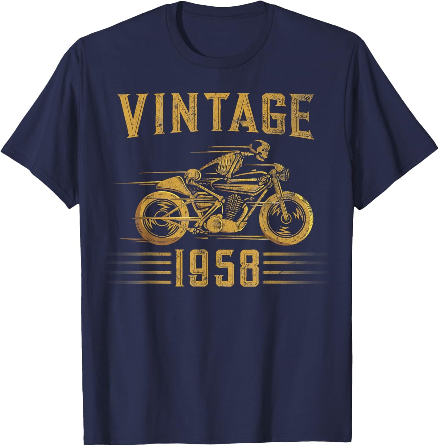 Vintage 1958 biker motorcycle T-Shirt - T-Shirt | Navy