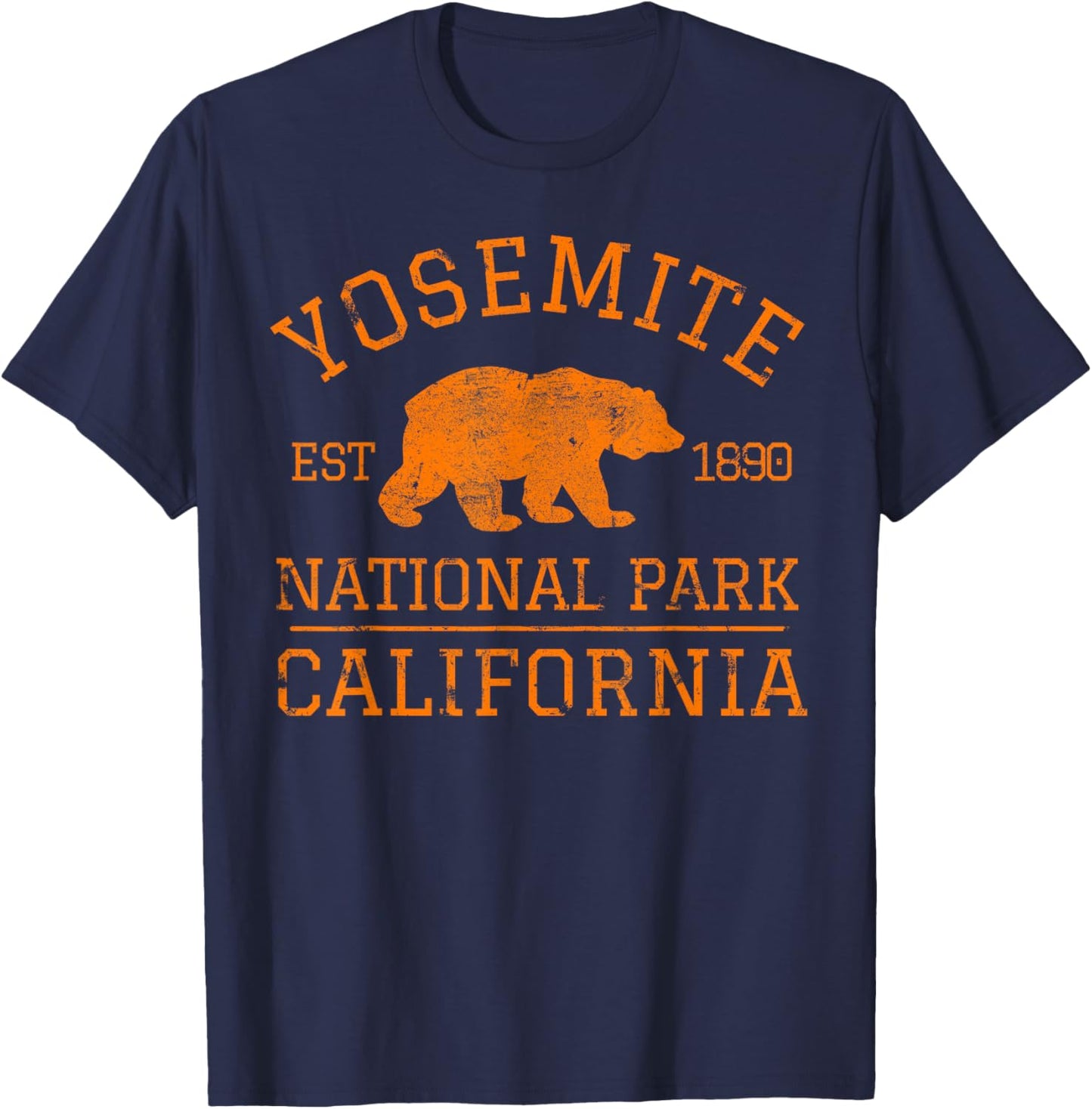 Yosemite National Park California Bear Hiking Outdoors T-Shirt - T-Shirt | Navy