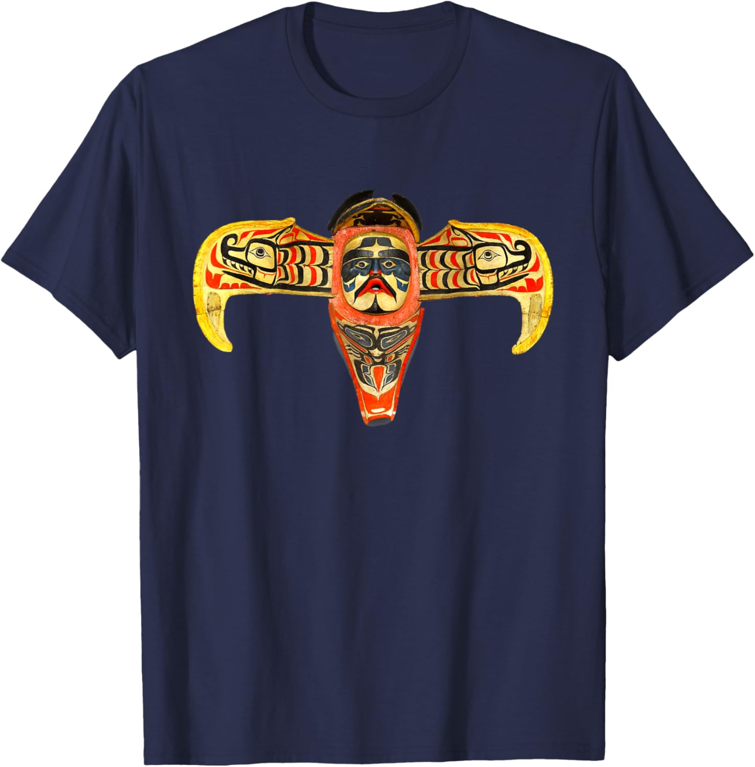 Northwest Thunderbird Mask Native American Indian Totem Gift T-Shirt - T-Shirt | Navy