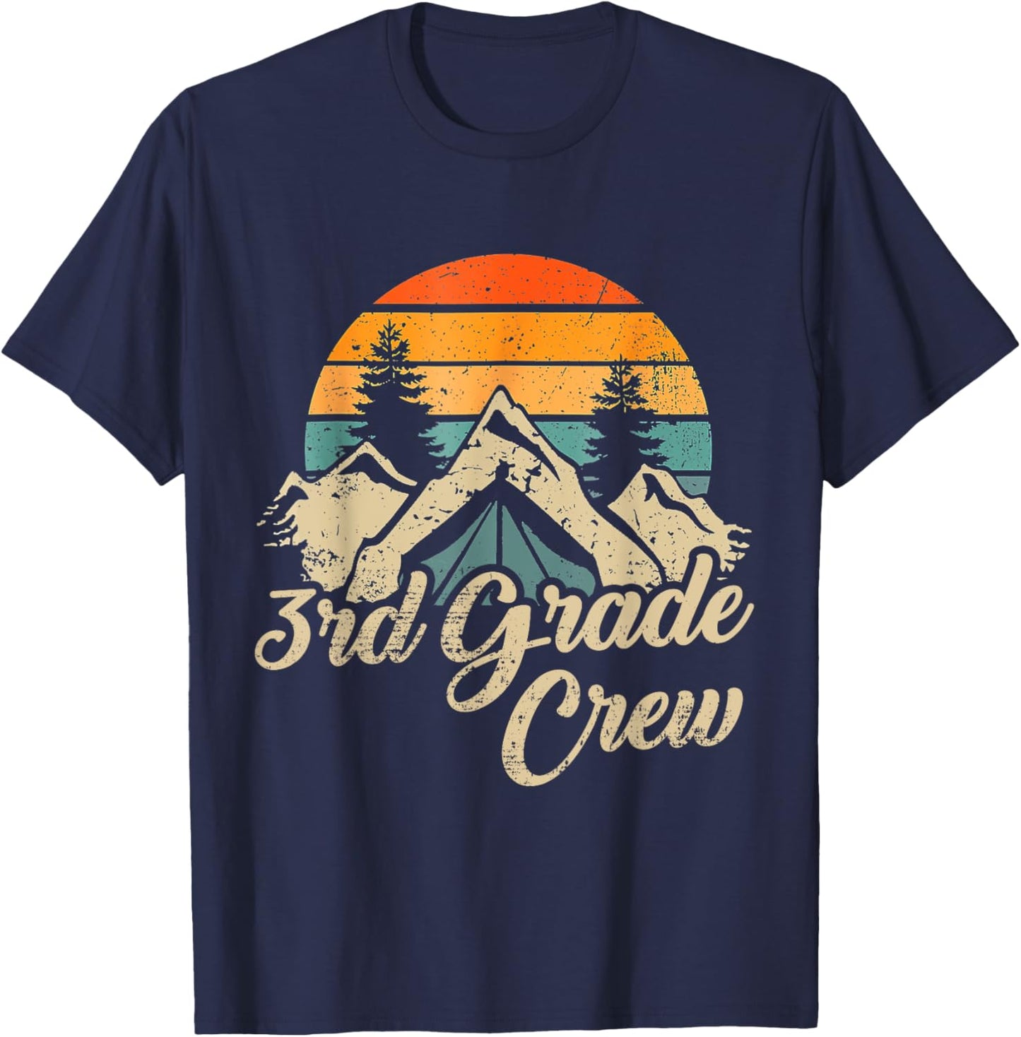 3rd Grade Crew back to school after camping trip love camp T-Shirt - T-Shirt | Navy