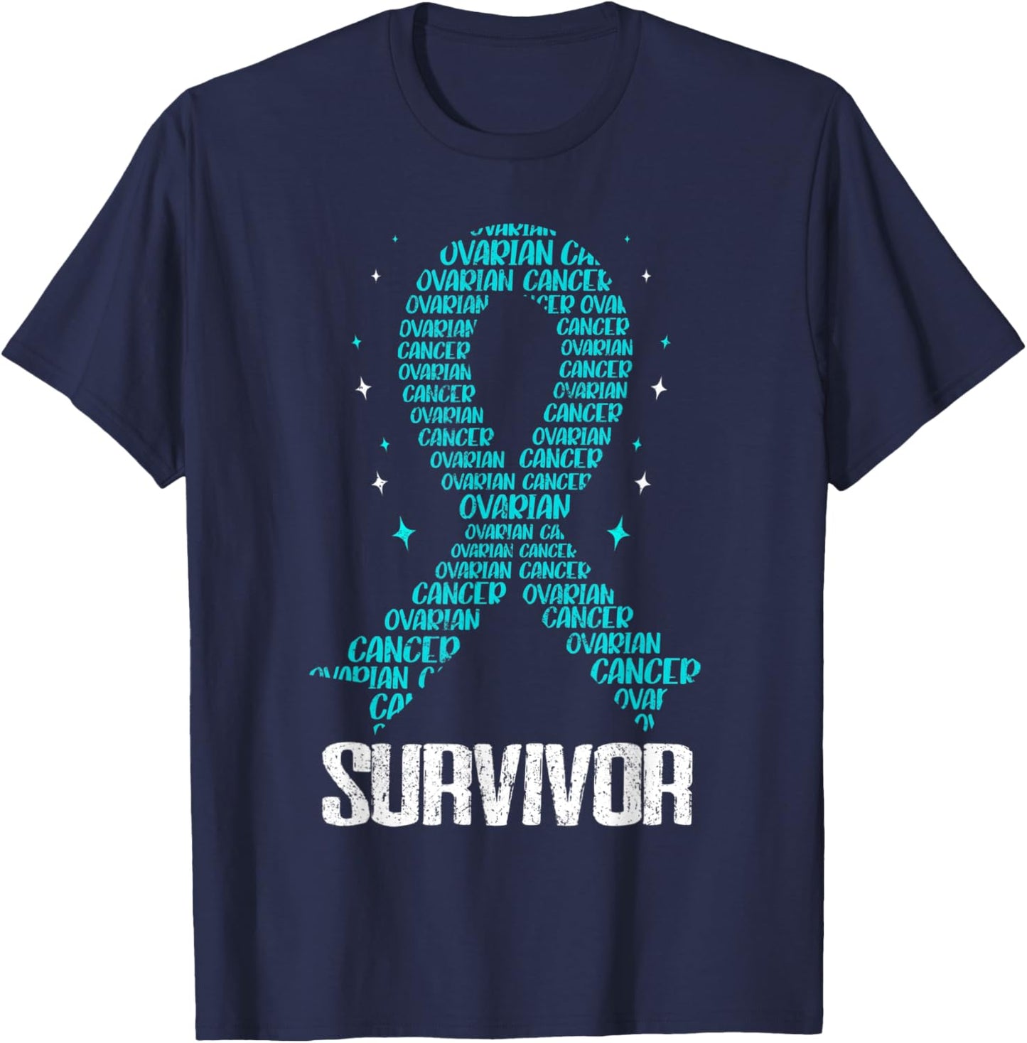 Ovarian Cancer Awareness Fight Cancer Chemotherapy Ovary T-Shirt - T-Shirt | Navy